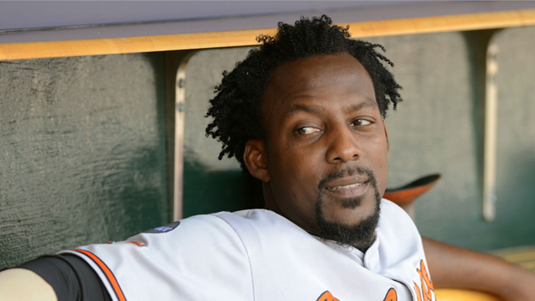 DETROIT, MI - SEPTEMBER 25: Vladimir Guerrero #27 of the Baltimore Orioles looks on from the dugout during the game against the Detroit Tigers at Comerica Park on September 25, 2011 in Detroit, Michigan. The Tigers defeated the Orioles 10-6. (Photo by Mark Cunningham/MLB Photos via Getty Images)