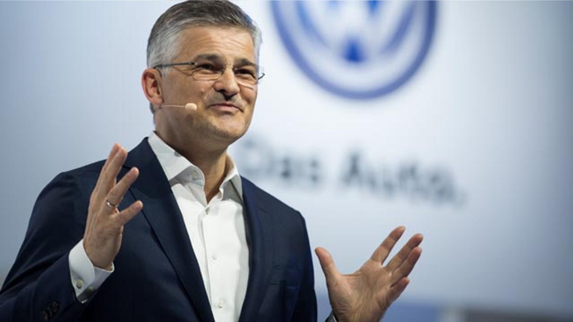 FILE - In this Sept. 21, 2015 file photo, President and CEO of Volkswagen Group of America, Inc. Michael Horn speaks at the Brooklyn Navy Yard in New York. (AP Photo/Kevin Hagen, File)