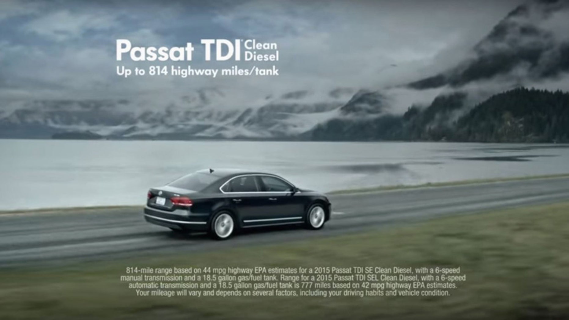 This is a framegrab from a Volkswagen commercial for a vehicle with their TDI Clean Diesel engine. (Volkswagen/Youtube via AP)