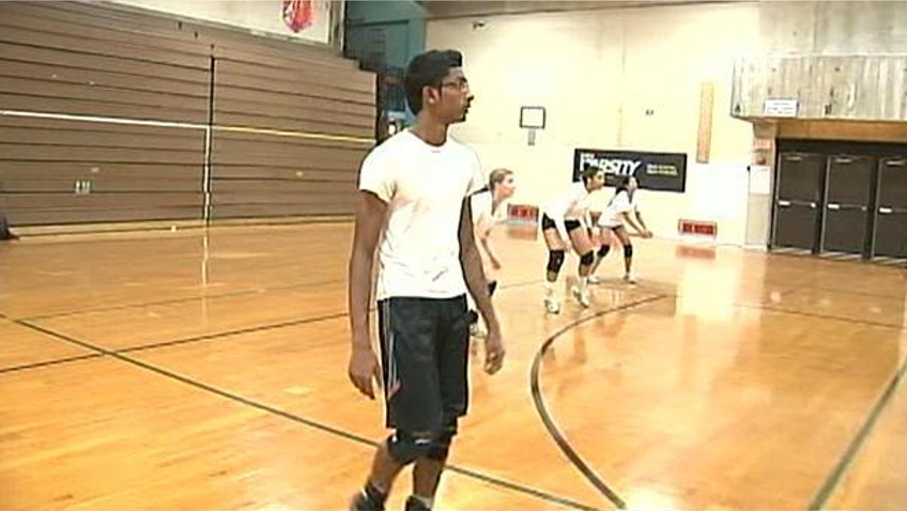 Jenson Daniel played volleyball on his high school's all-girl team last year.