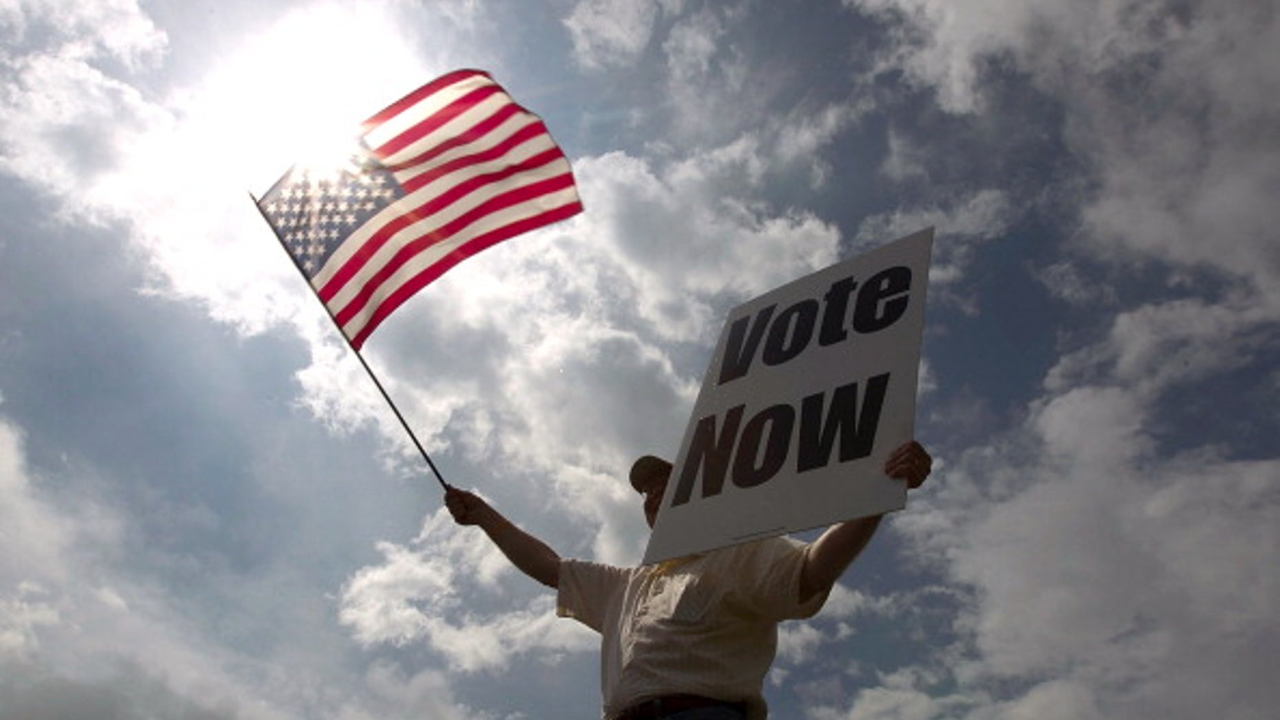 BIRMINGHAM, AL - MARCH 13: JayDanny Cooper urges Alabama residents to vote in the primary along the side of a highway March 13, 2012 in Birmingham, Alabama. As the race for delegates continues, voters in Alabama and Mississippi will cast their ballots in their primaries today. (Photo by Win McNamee/Getty Images)