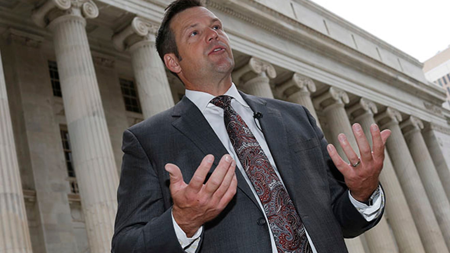 Kansas Secretary of State Kris Kobach on Tuesday, Aug. 23, 2016 in Denver.