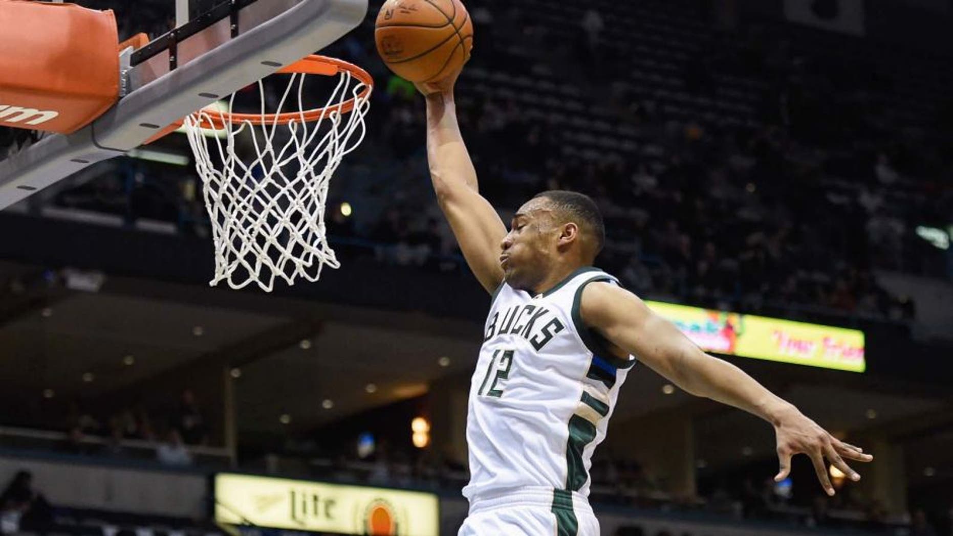 Monday, Feb. 29: Milwaukee Bucks forward Jabari Parker dunks in the fourth quarter against the Houston Rockets at BMO Harris Bradley Center in Milwaukee, Wis. Parker scored a career-high 36 points as the Bucks beat the Rockets 128-121.