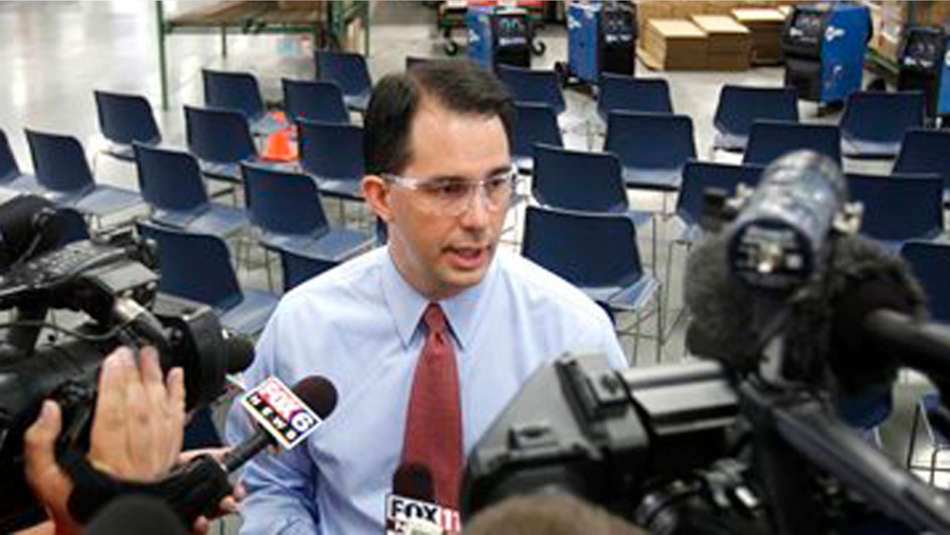 June 1, 2012: GOP Gov. Scott Walker campaigns at Miller Electric Greenville, Wis.