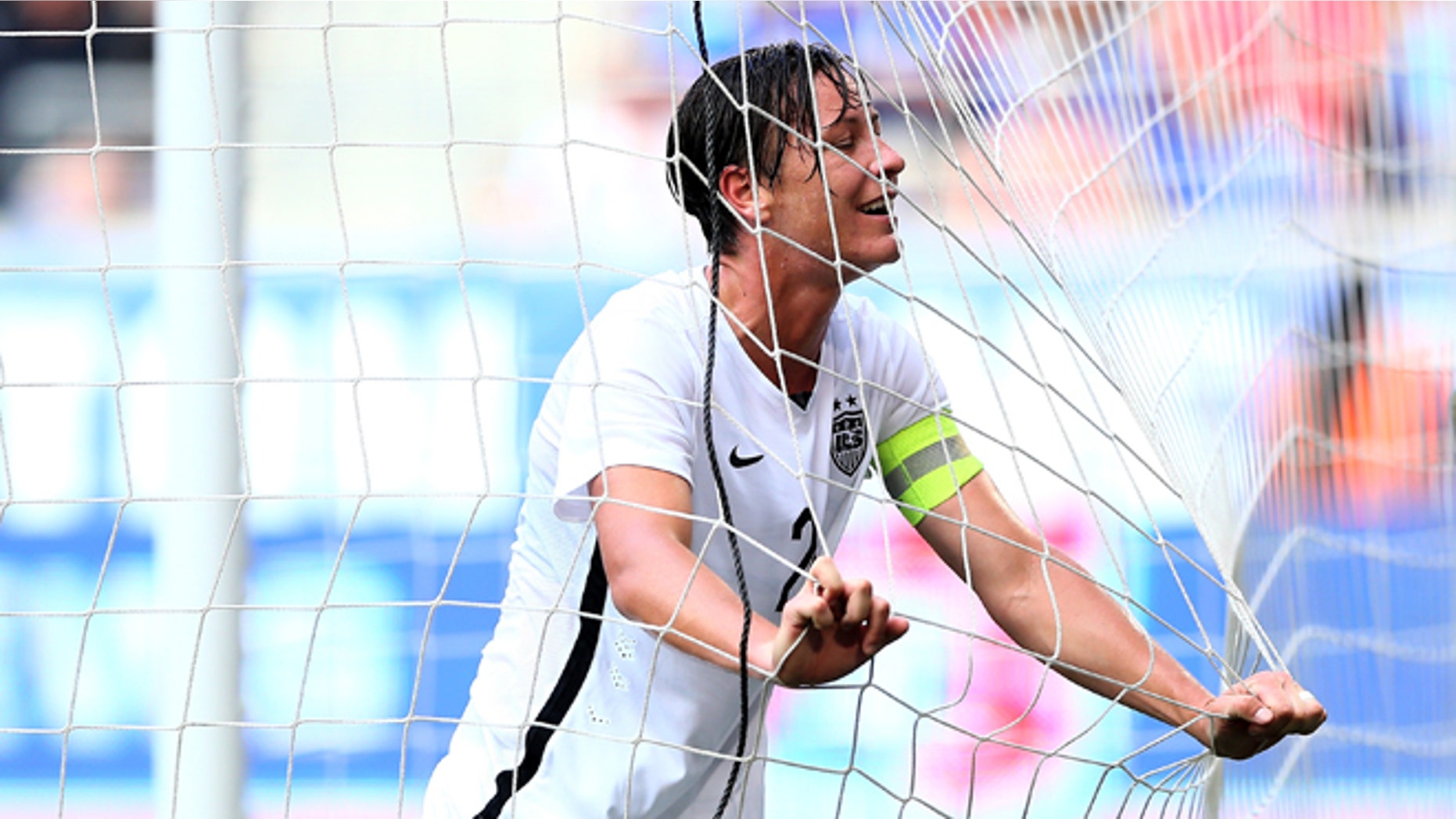 HARRISON, NJ - MAY 30: Abby Wambach #20 of United States reacts after missing a shot in the first half against South Korea during their international friendly match at Red Bull Arena on May 30, 2015 in Harrison, New Jersey. (Photo by Elsa/Getty Images)
