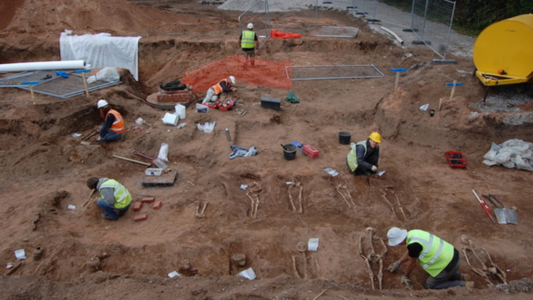 Archaeologists found the shallow graves during a construction project in August. The graves are relatively shallow — just about 1.6 feet (0.5 meters) below ground.