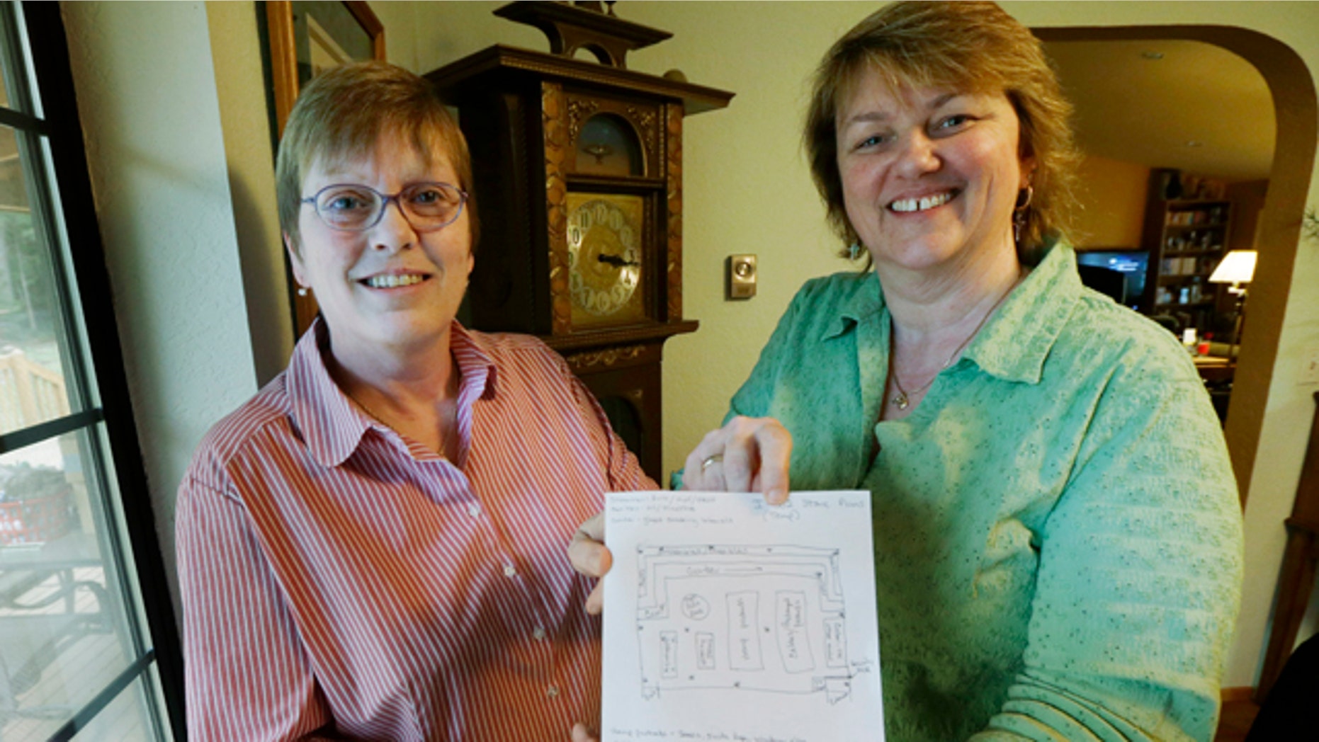 Mar. 5, 2013: Kim Ridgway, left, and her wife Kimberly Bliss, right, pose for a photo.