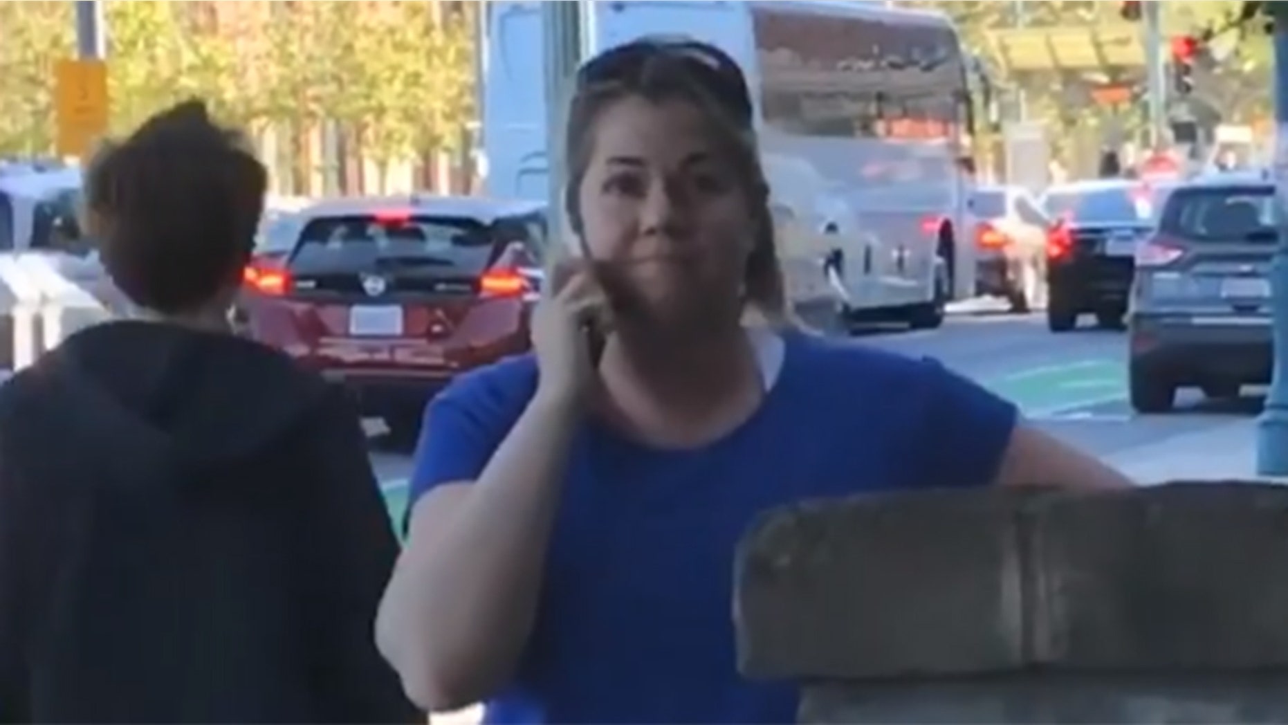 A video grab shows Alison Ettel allegedly calling the police on an 8-year-old girl for selling water in San Francisco.