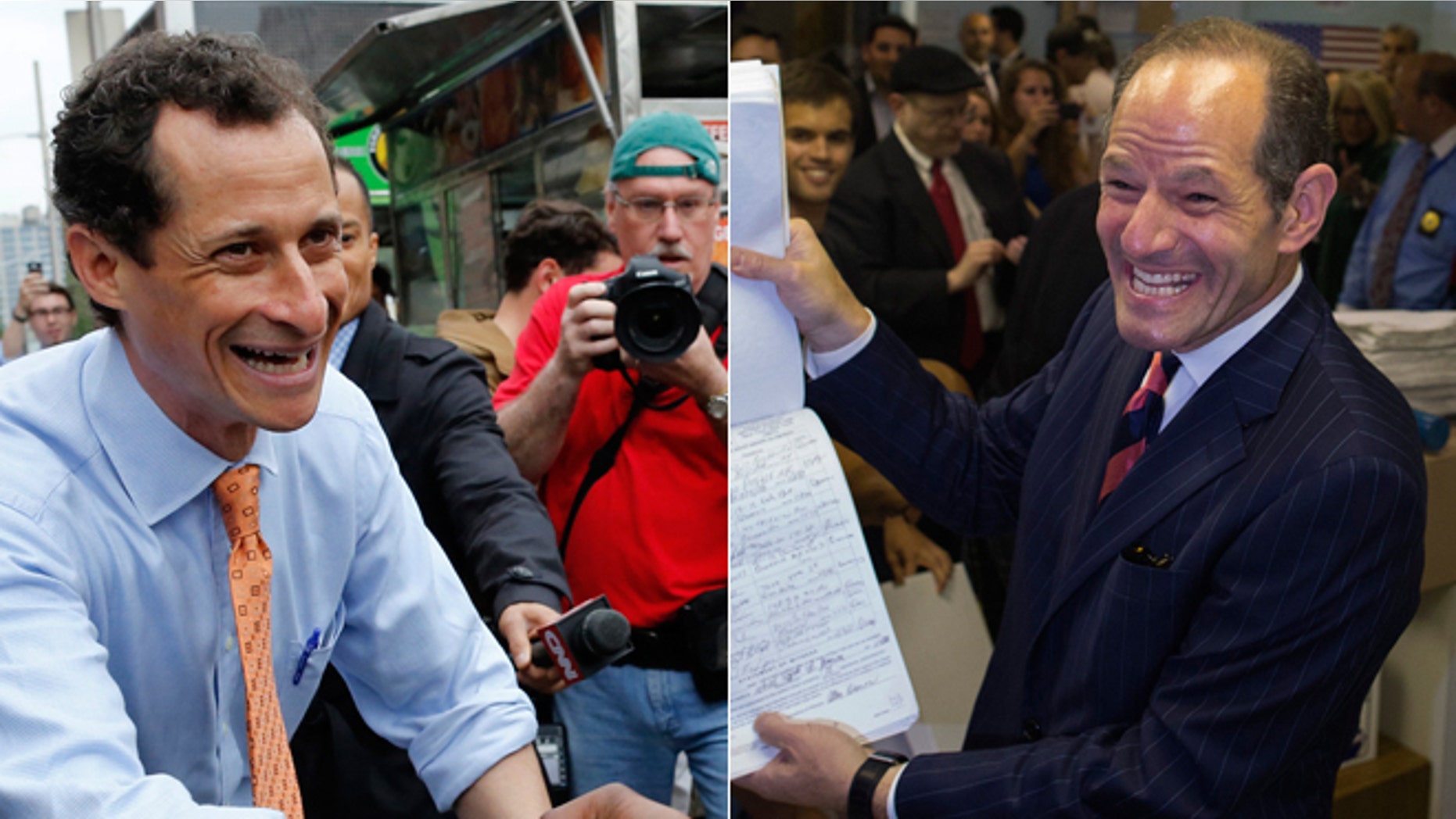 After scandal, Anthony Weiner and Eliot Spitzer make pitch to win back public trust.