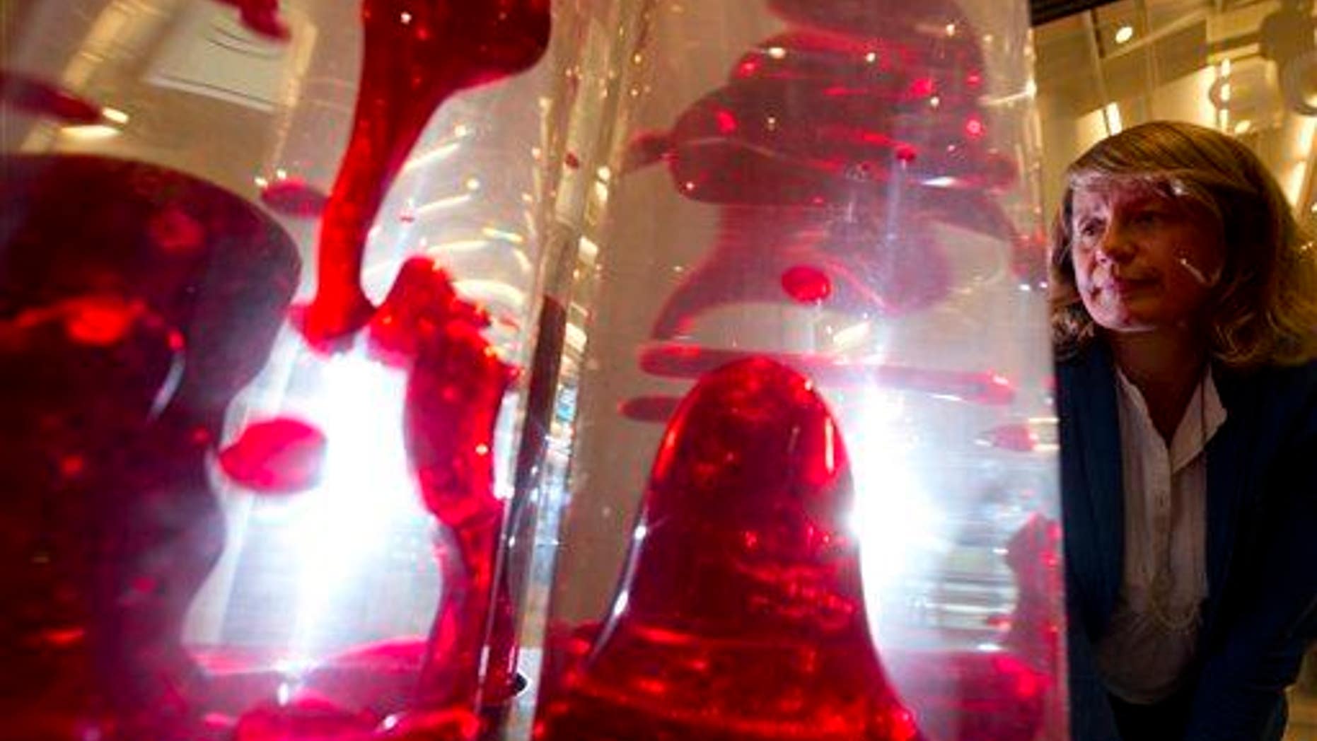 The world's largest lava lamp is seen in London on Sept. 11, 2013.
