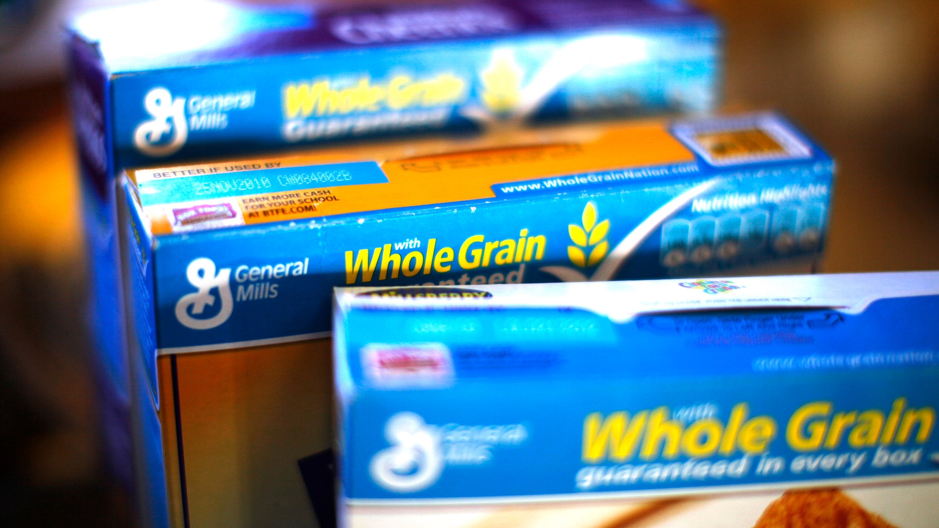General Mills cereals are displayed on a kitchen counter in Golden, Colorado December 17, 2009. (REUTERS/Rick Wilking)