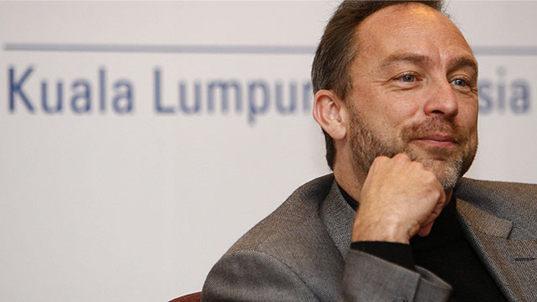 Sept. 28, 2010: Co-founder and promoter of Wikipedia Jimmy Wales listens during a press conference at the World Capital Markets Symposium in Kuala Lumpur, Malaysia.