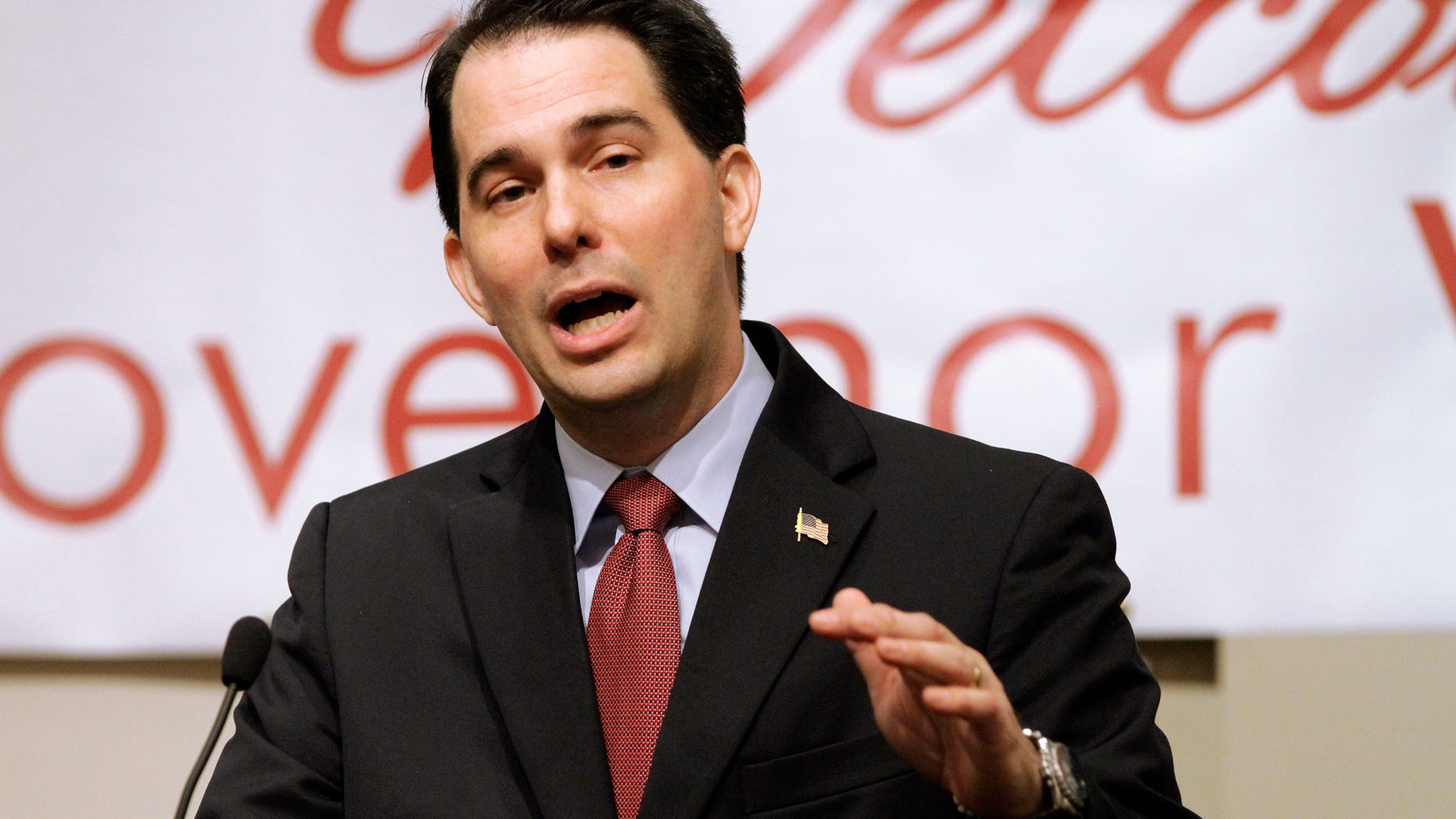 April 17: Wisconsin Gov. Scott Walker speaks to the Illinois Chamber of Commerce in Springfield, Ill.