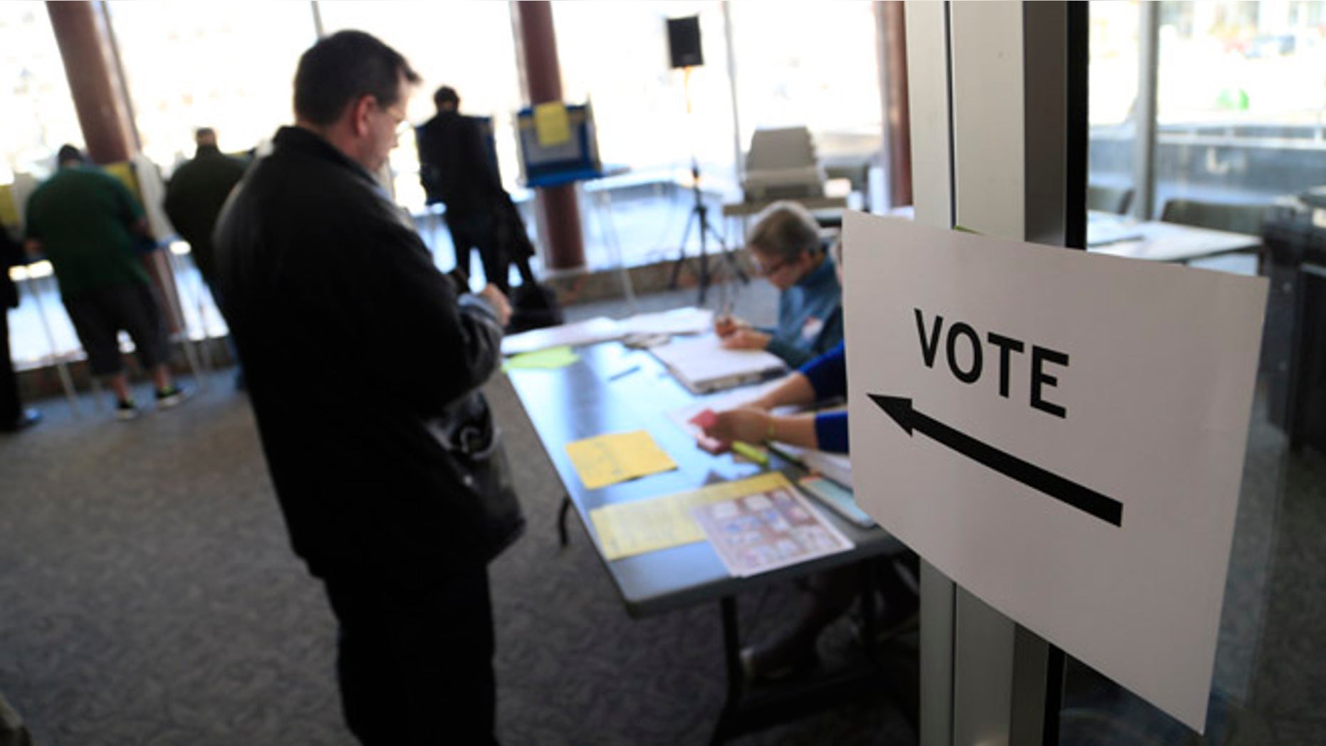 Voters take to the polls at Milwaukee City Hall April 5, 2016 in Milwaukee, Wisconsin.