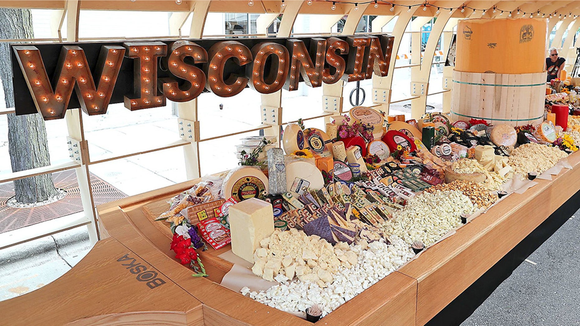 A massive two-ton cheese board assembled in Wisconsin has officially set a new world record.