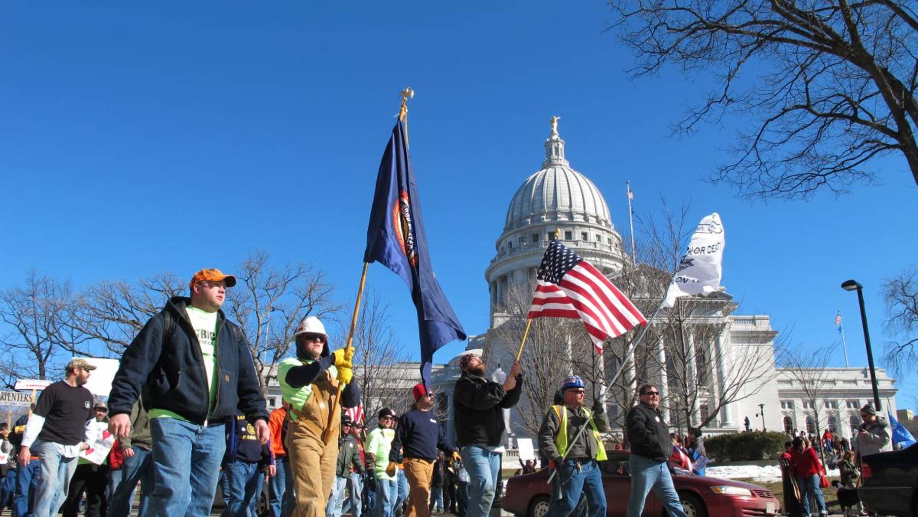 Protesters at the Wisconsin State Capitol in Madison. FNC Photo