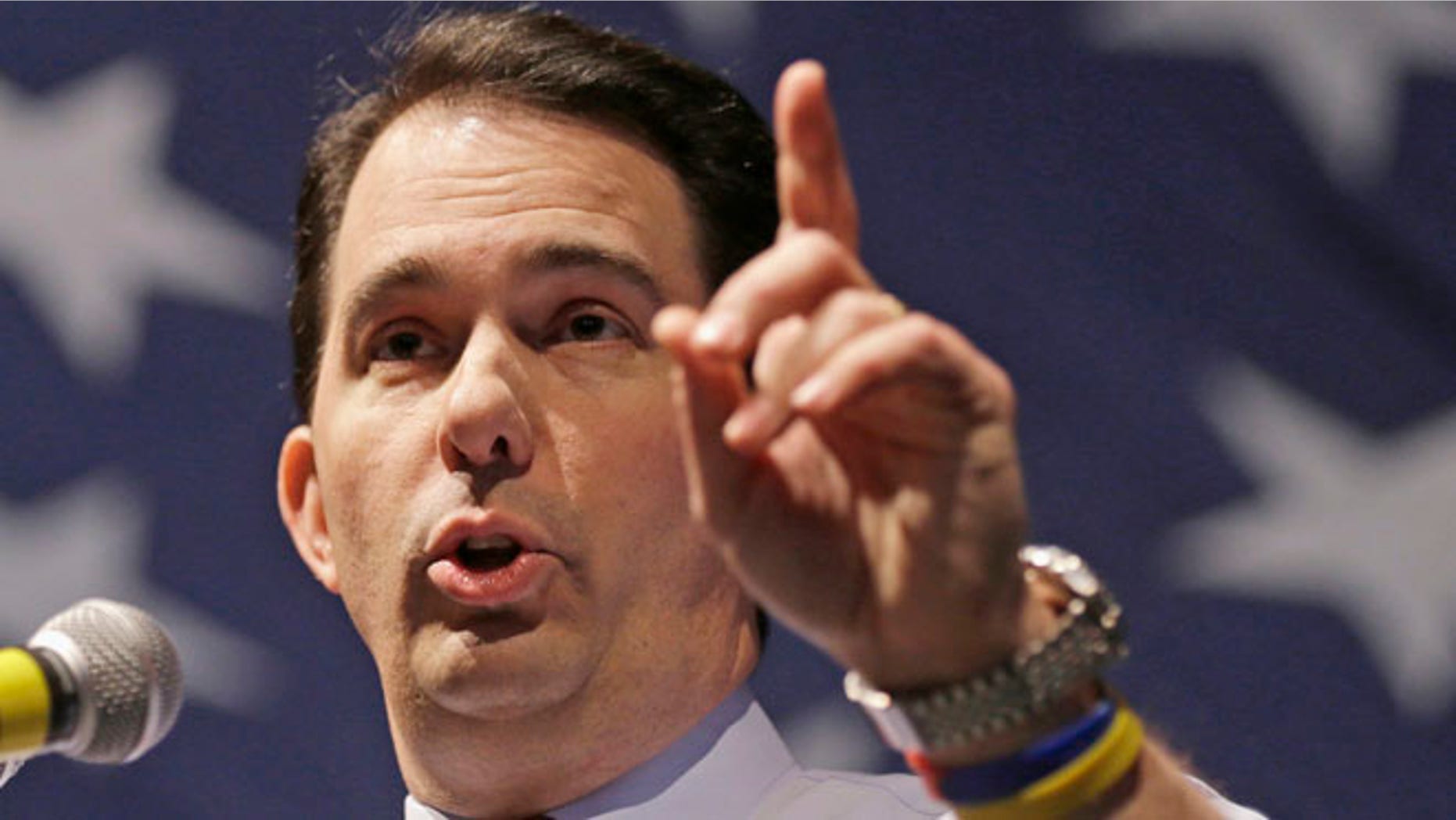 In this May 3, 2014, file photo, Wisconsin Republican Gov. Scott Walker speaks in Milwaukee.