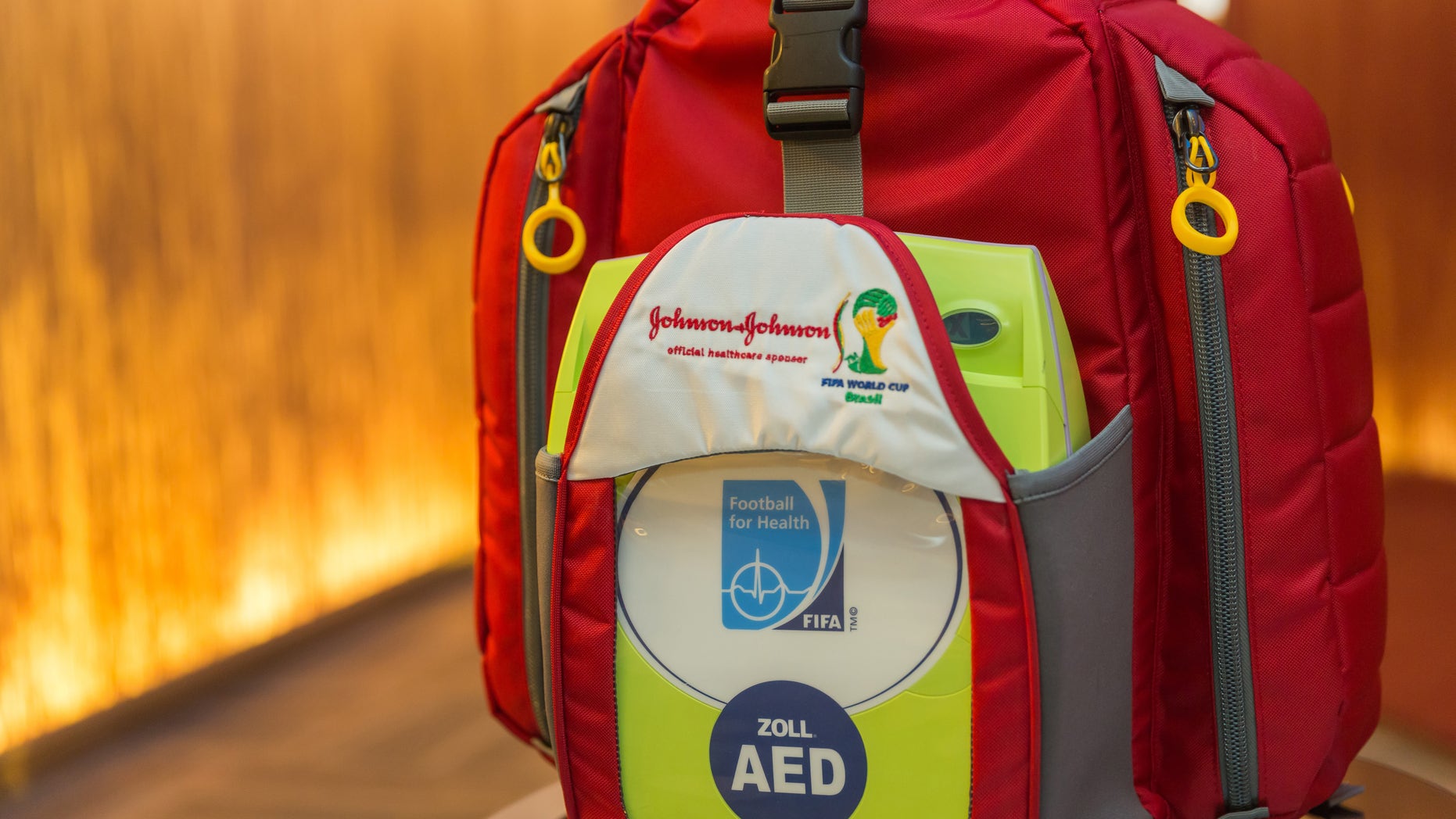 This emergency medical bag will now be required on the sidelines of every FIFA World Cup match. (Photo courtesy of Johnson & Johnson)