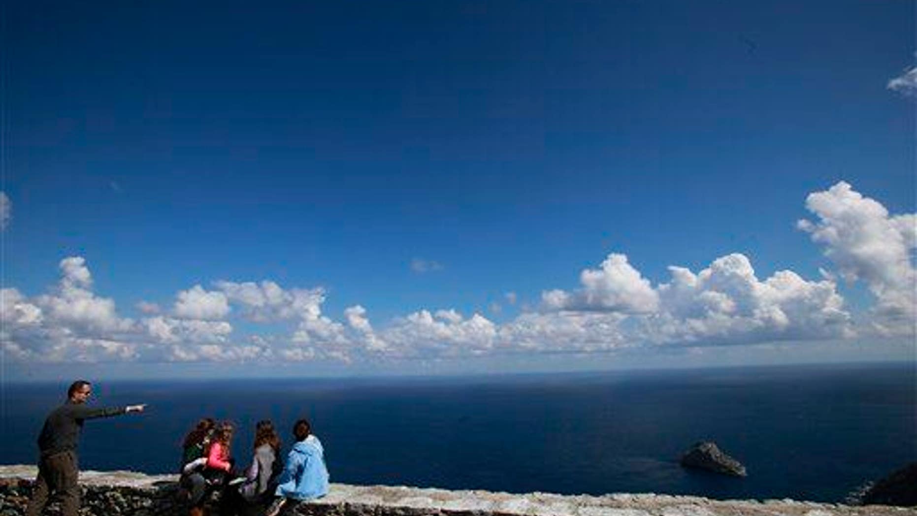 Tourists admire the Aegean, which is home to the island of Astypalaia.