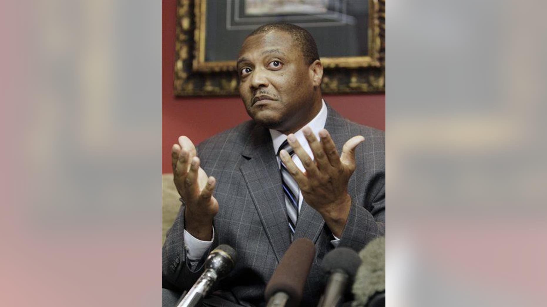 An exonerated Anthony Graves speaks at a news conference Thursday, Oct. 28, 2010 in Houston.