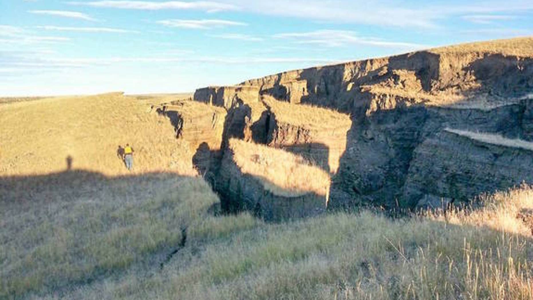 The large gash that mysteriously appeared in northern central Wyoming. (SNS Outfitters and Guides.)