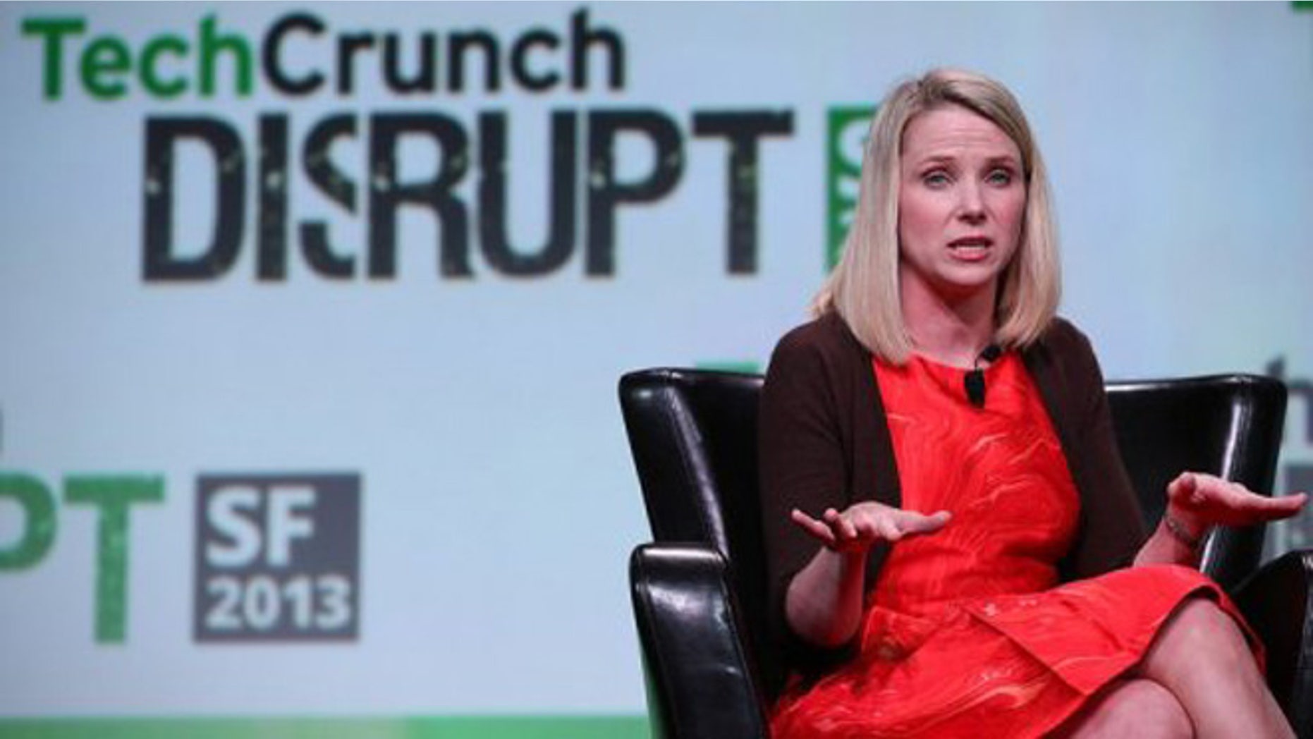 Sept. 11, 2013: Yahoo CEO Marissa Mayer speaks during the 2013 TechCrunch Disrupt conference in San Francisco.