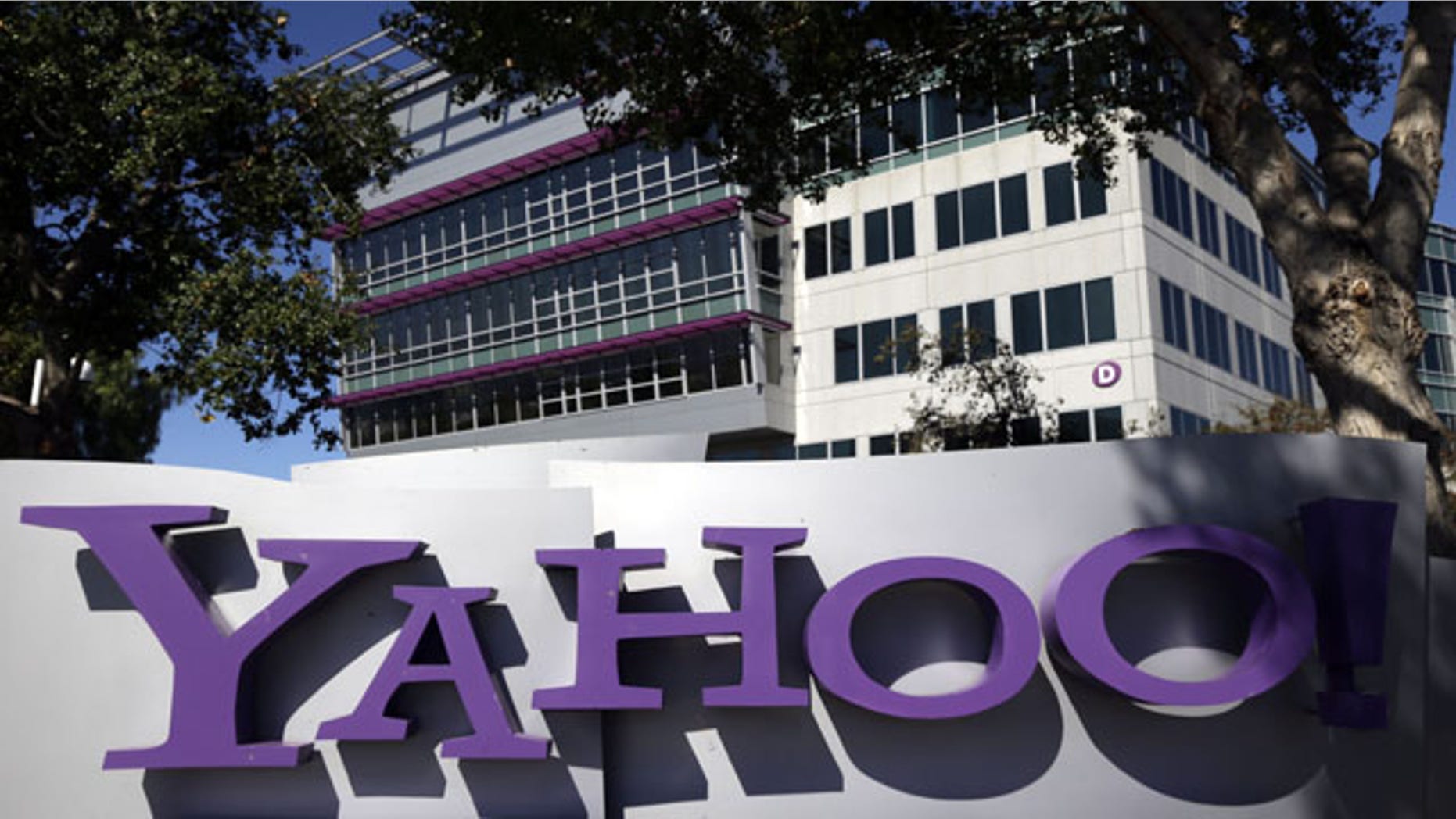 This Wednesday, Oct. 17, 2012 file photo, shows a sign in front of Yahoo! headquarters in Sunnyvale, Calif. (AP Photo/Marcio Jose Sanchez, File)