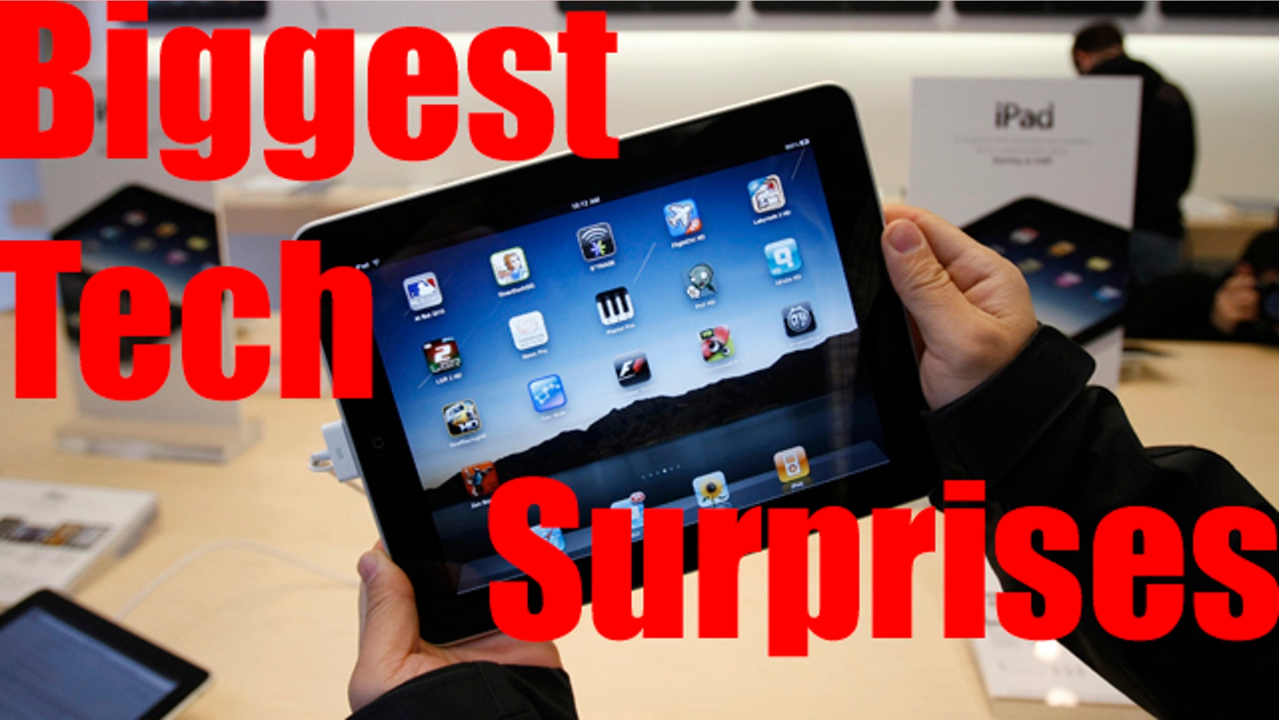 The amazing success of the iPad -- countered by the missteps Apple made with the iPhone -- were among the year's biggest technology surprises.