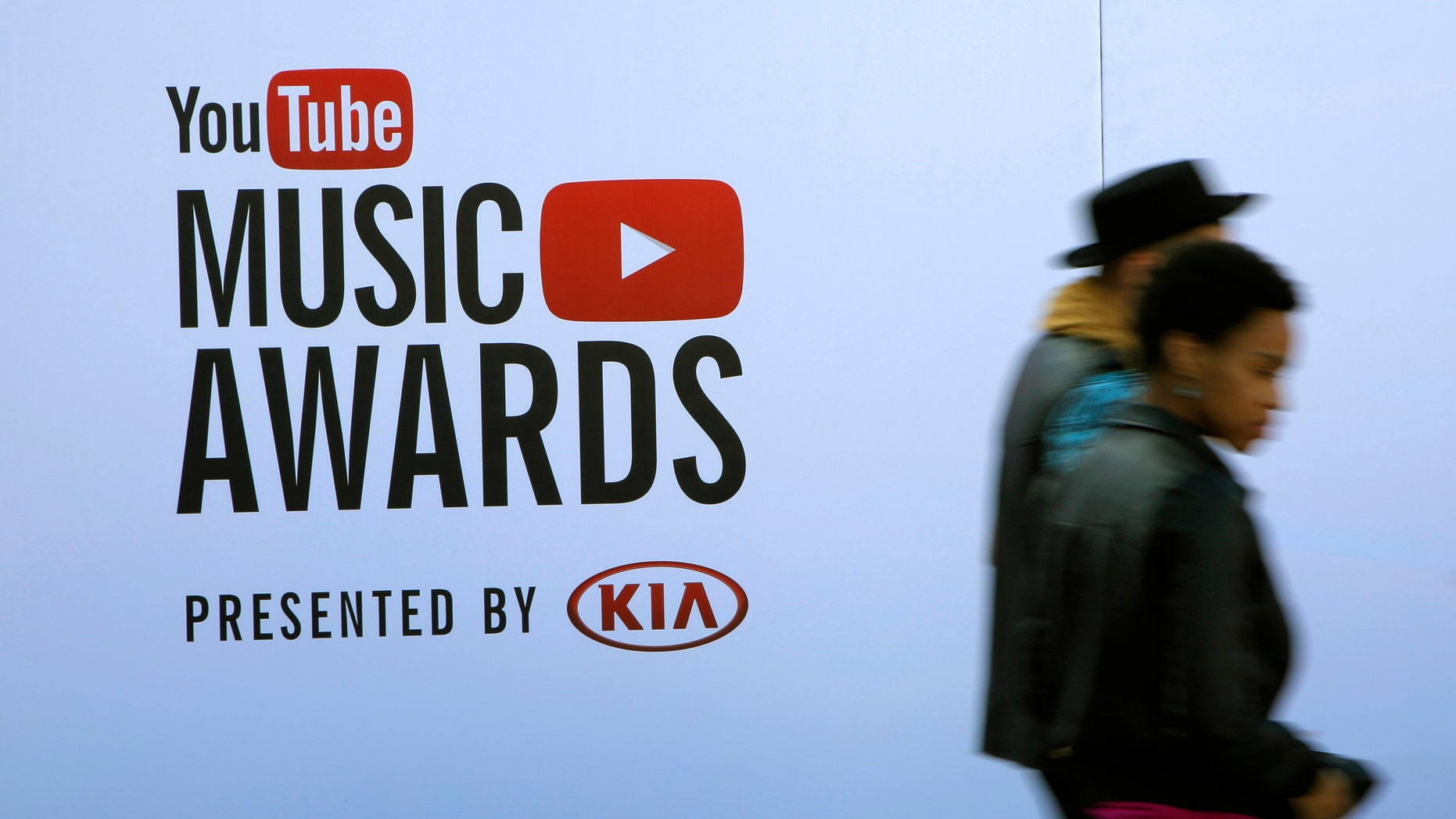 People arrive for the YouTube Music Awards in New York in 2013.