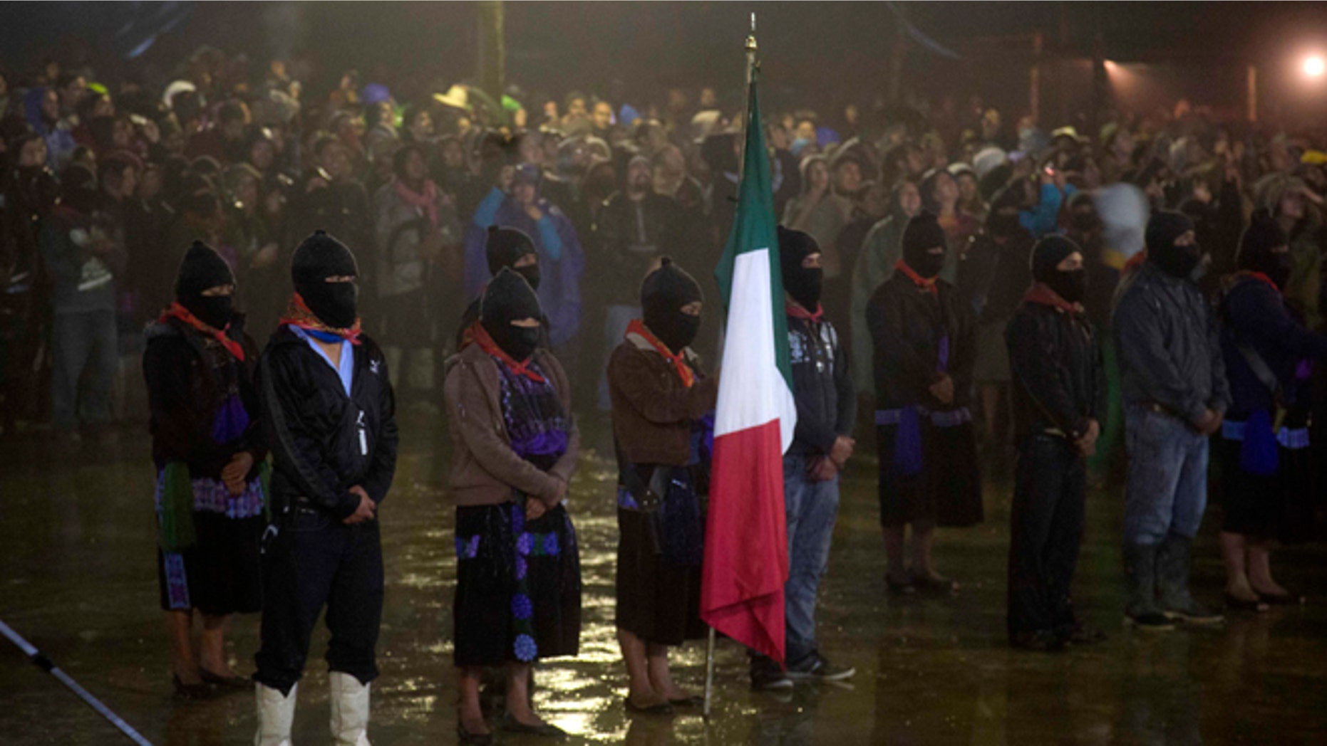 Members of the EZLN mark the 20th anniversary of the Zapatista uprising in Chiapas, Mexico, on Dec. 31, 2013.