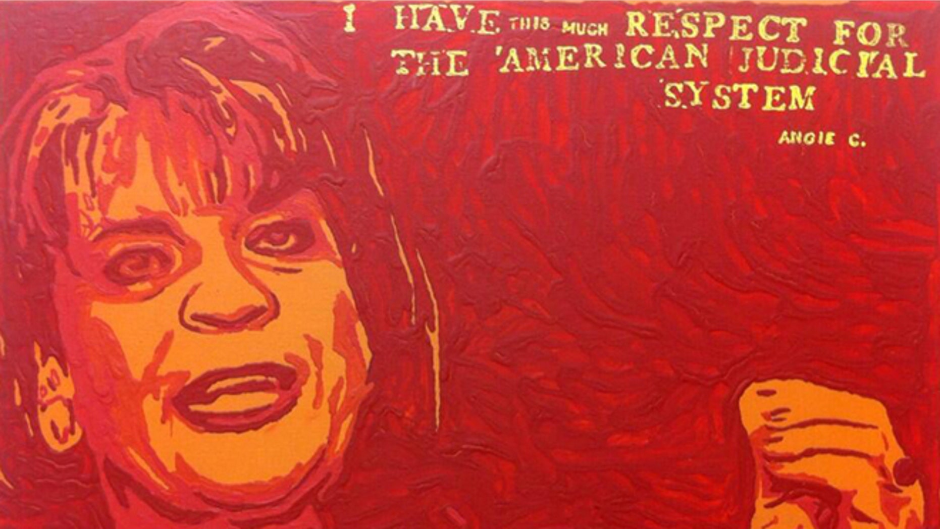 This undated photo provided by Robert Zimmerman Jr. shows a painting by his brother, George Zimmerman, portraying northeast Florida state attorney Angela Corey, the special prosecutor who charged him with second-degree murder in the 2012 shooting death of 17-year-old Trayvon Martin. Robert Zimmerman Jr. posted his brother's new painting, titled "Angie", Wednesday, Jan. 22, 2014, on Twitter. He said details about its sale would follow Thursday. (AP Photo/Courtesy Robert Zimmerman Jr.)