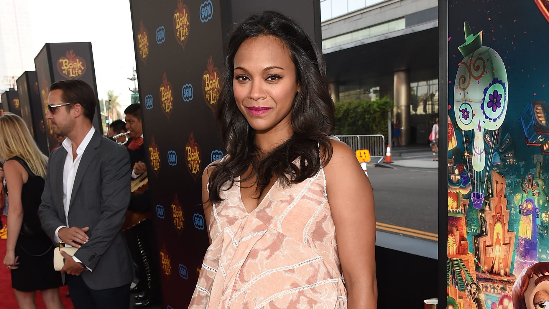 Actress Zoe Saldana on Sun, Oct 12, 2014, in Los Angeles.