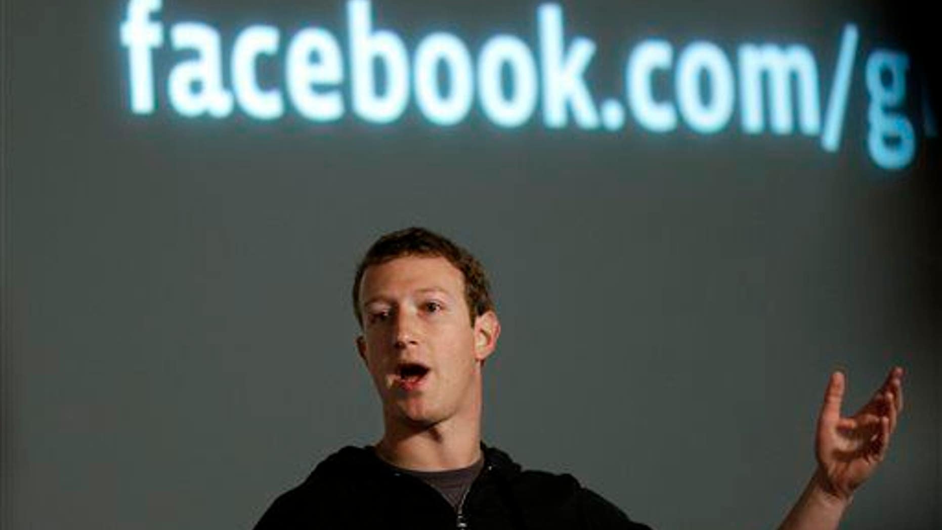 Facebook CEO Mark Zuckerberg speaks at Facebook headquarters.