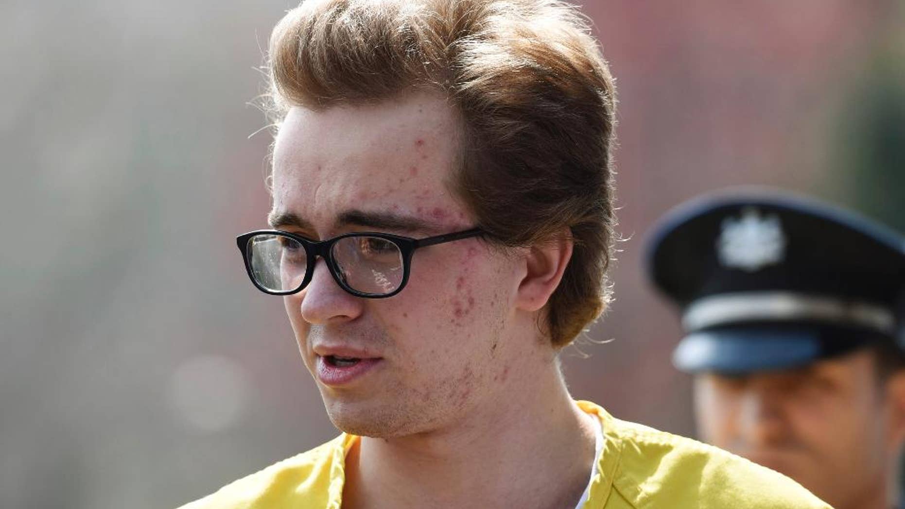 FILE - In this March 24, 2016, file photo, Artur Samarin arrives for preliminary hearing at a District Judge office in Harrisburg, Pa. The Ukrainian man accused of faking his name and age while attending a Pennsylvania high school and having sex with an underage girl was denied lower bail during a brief hearing Tuesday, April 12, 2016. (AP Photo/Bradley C Bower, File)