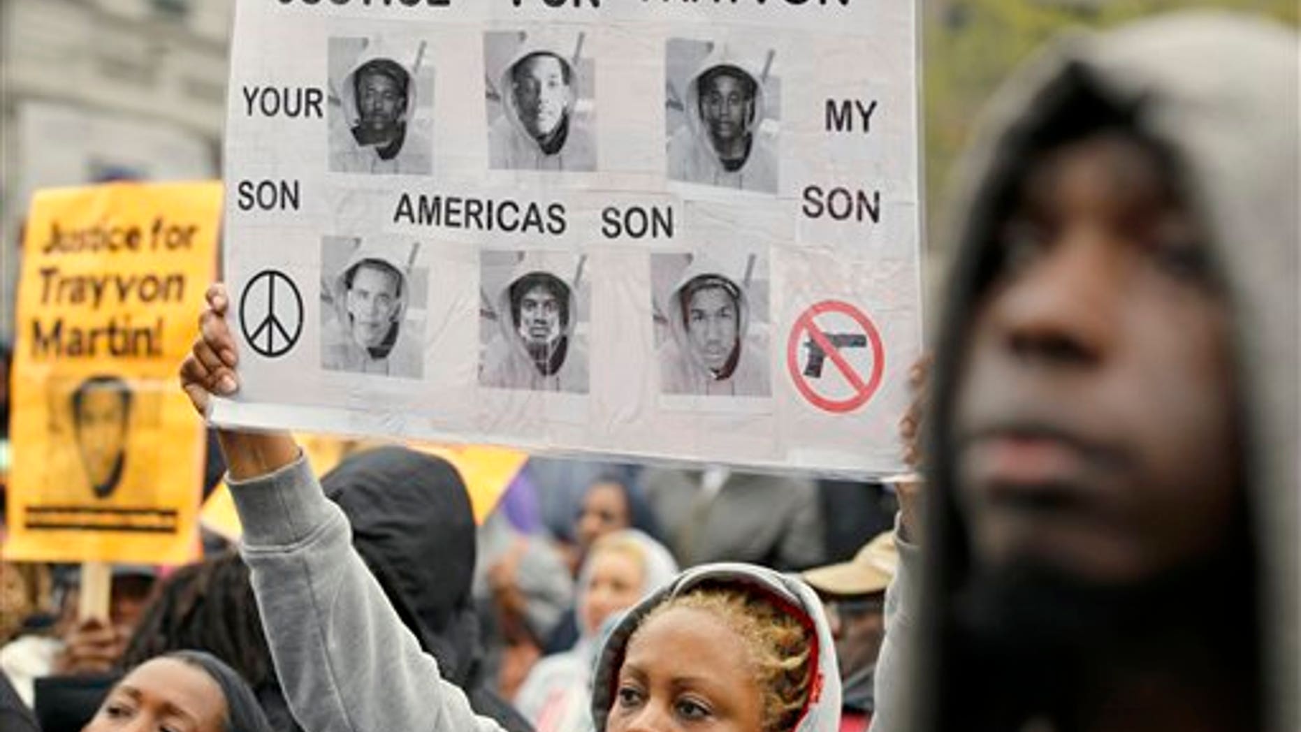 March 24: Donna Coley-Trice, joins a rally demanding justice for Trayvon Martin in Freedom Plaza in Washington.