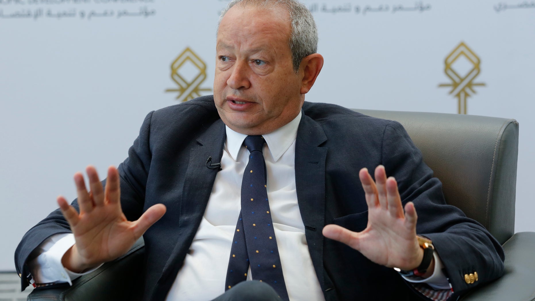 March 15, 2015 - FILE photo of Egyptian billionaire Naguib Sawiris in Sharm el-Sheikh, south of Cairo. Sawiris has offered to buy an island off Italy or Greece and develop it to help Mideast refugees.