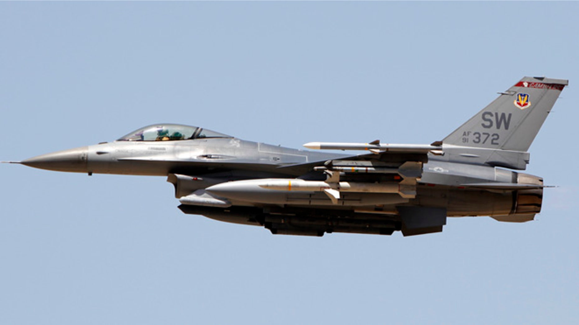 A pilot was able to safely eject before his F-16 crashed.