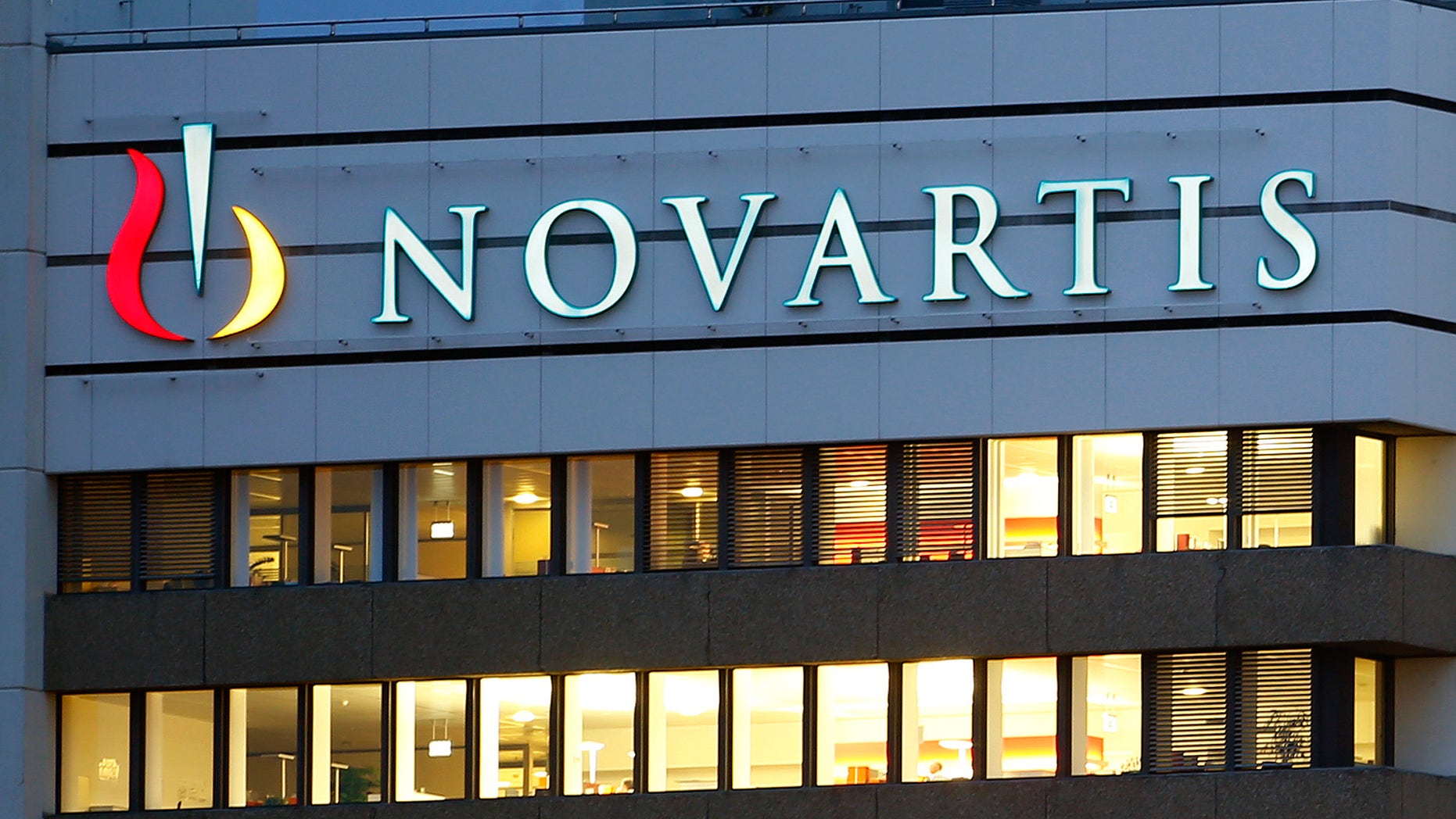 The logo of Swiss drugmaker Novartis is seen at its headquarters in Basel on Oct. 22, 2013.
