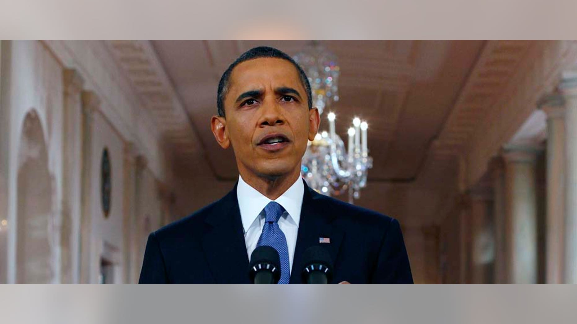 President Barack Obama delivers a televised address from the East Room of the White House in Washington, Wednesday, June 22, 2011 on his plan to drawdown U.S. troops in Afghanistan. (AP Photo/Pablo Martinez Monsivais, Pool)