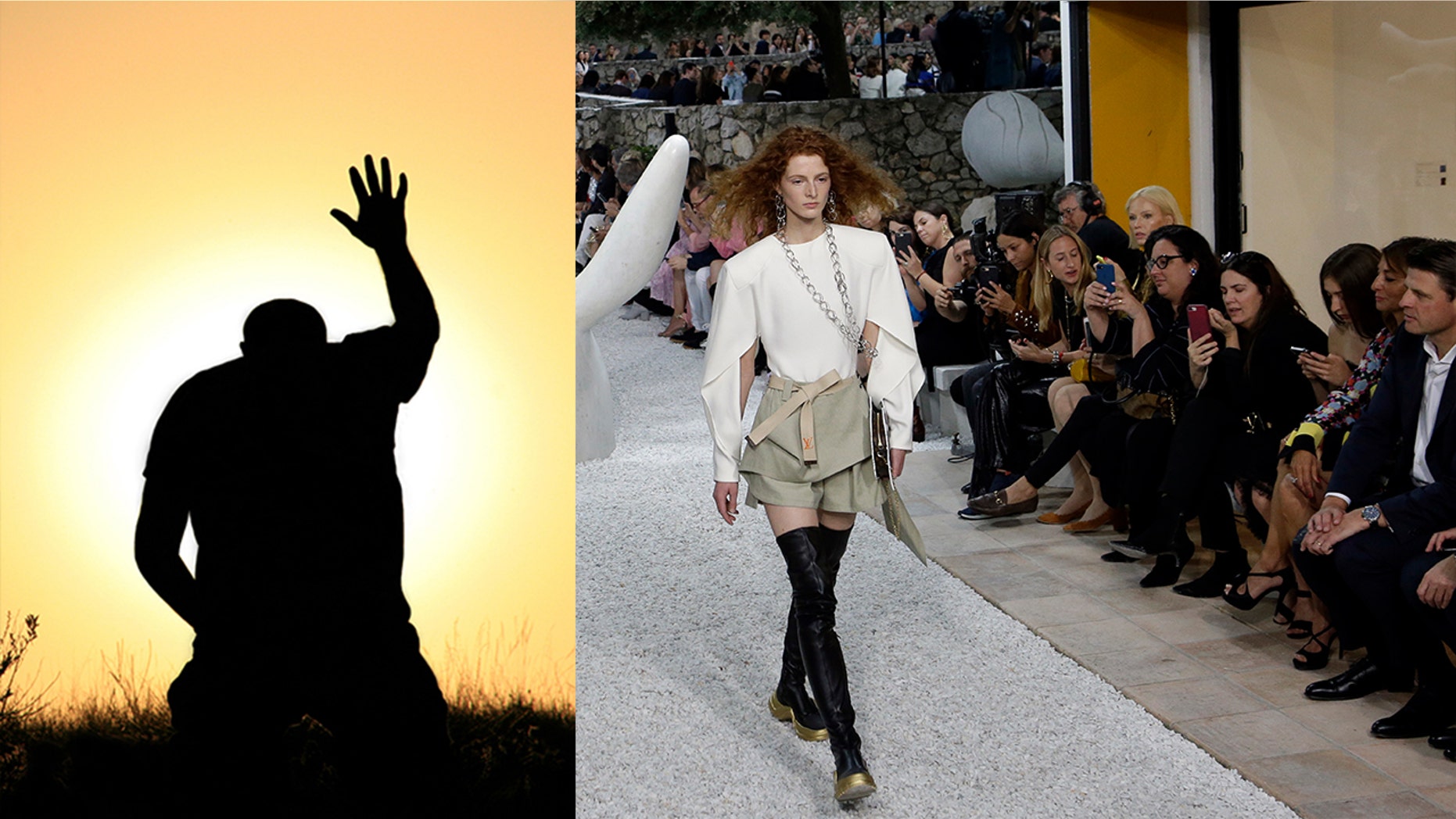 A shaman was allegedly hired to stop any sudden storms ahead of the Louis Vuitton Cruise 2019 Collection presented at the Maeght Foundation in Saint Paul de Vence, southeastern France.