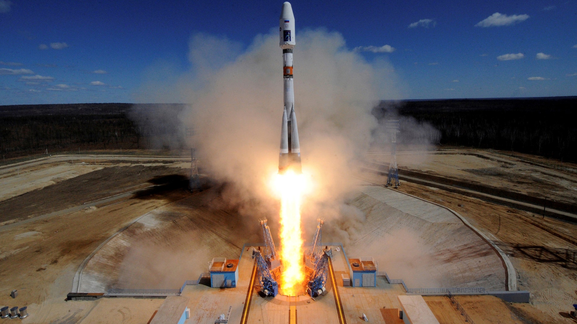 File photo: A Russian Soyuz 2.1A rocket carrying Lomonosov, Aist-2D and SamSat-218 satellites lifts off from the launch pad at the new Vostochny cosmodrome outside the city of Uglegorsk, about 200 kms from the city of Blagoveshchensk in the far eastern Amur region, Russia April 28, 2016. (REUTERS/Kirill Kudryavtsev)