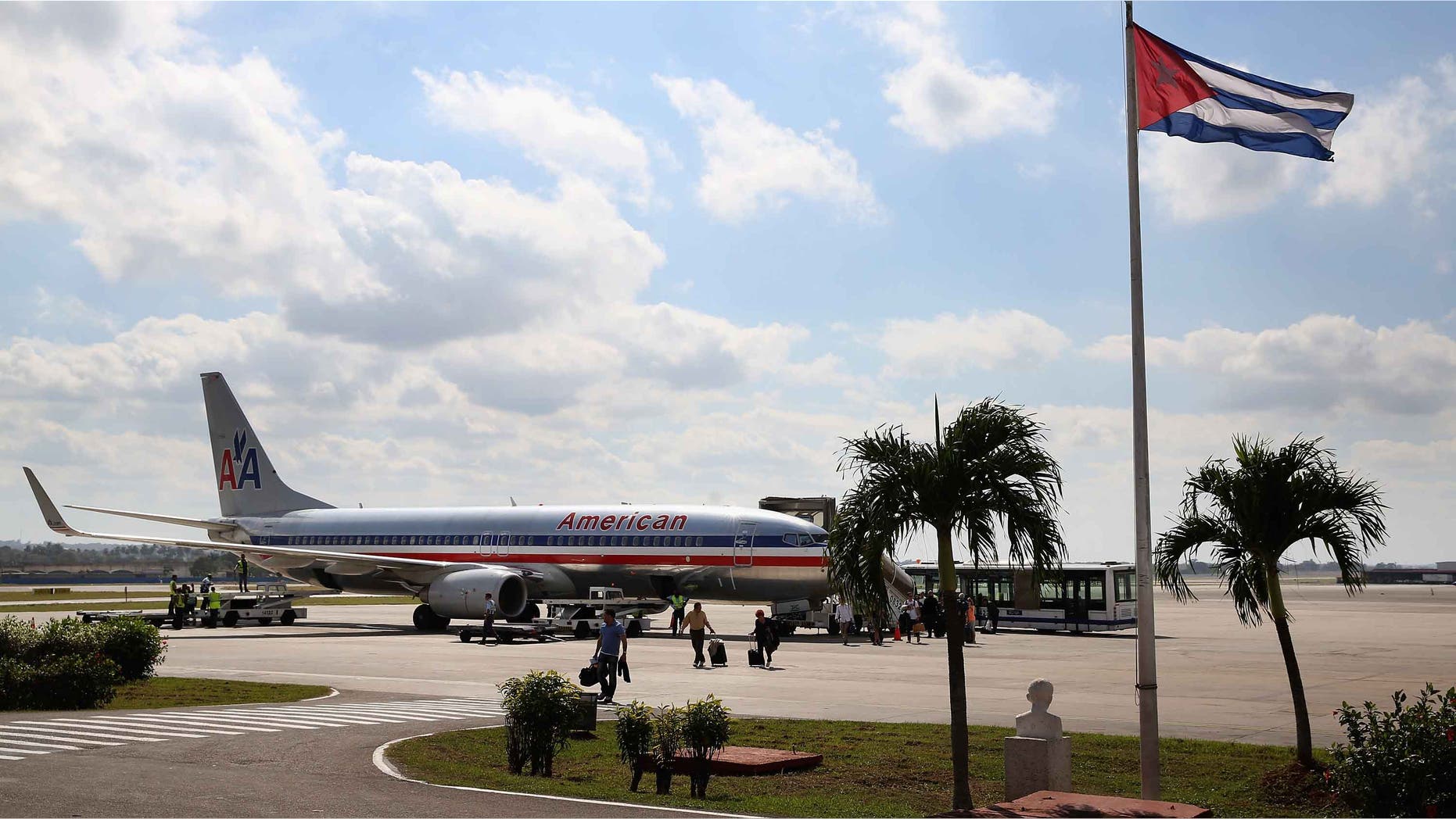 Passengers arrive at Jose Marti International Airport on a charter plane on January 19, 2015 in Havana, Cuba.
