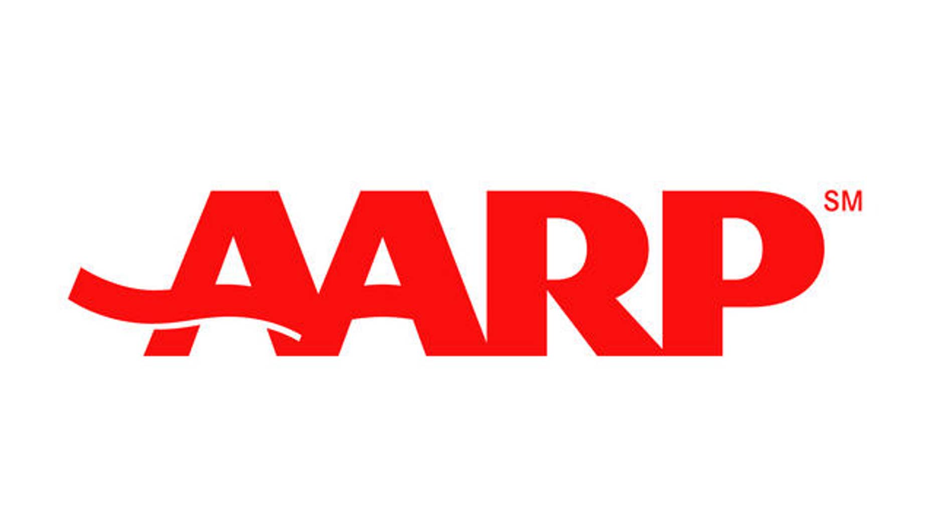 AARP logo, graphic element on white. (AP)