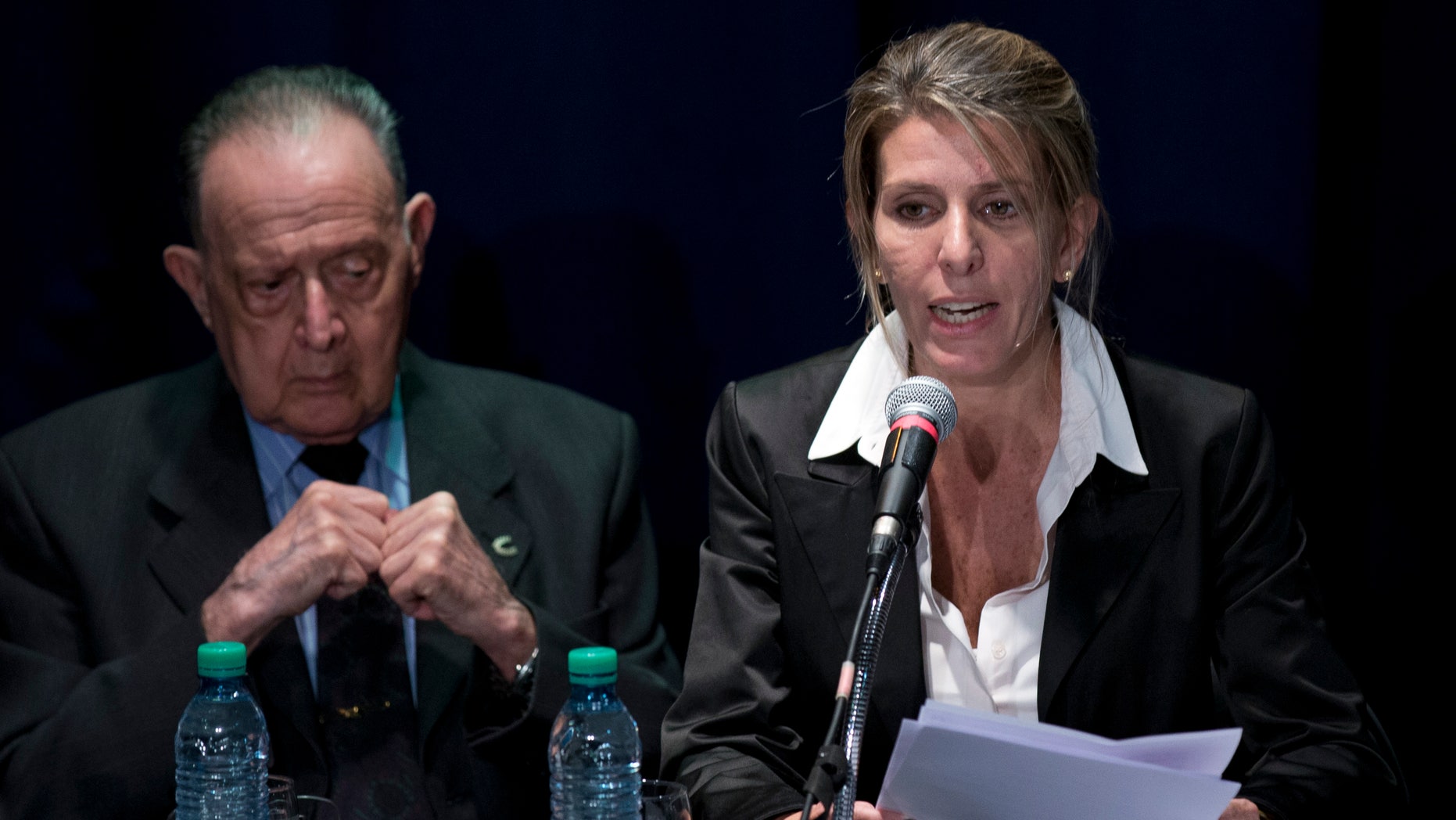 Sandra Arroyo Salgado and forensic doctor Osvaldo Raffo, in Buenos Aires, Argentina, Thursday, March 5, 2015.