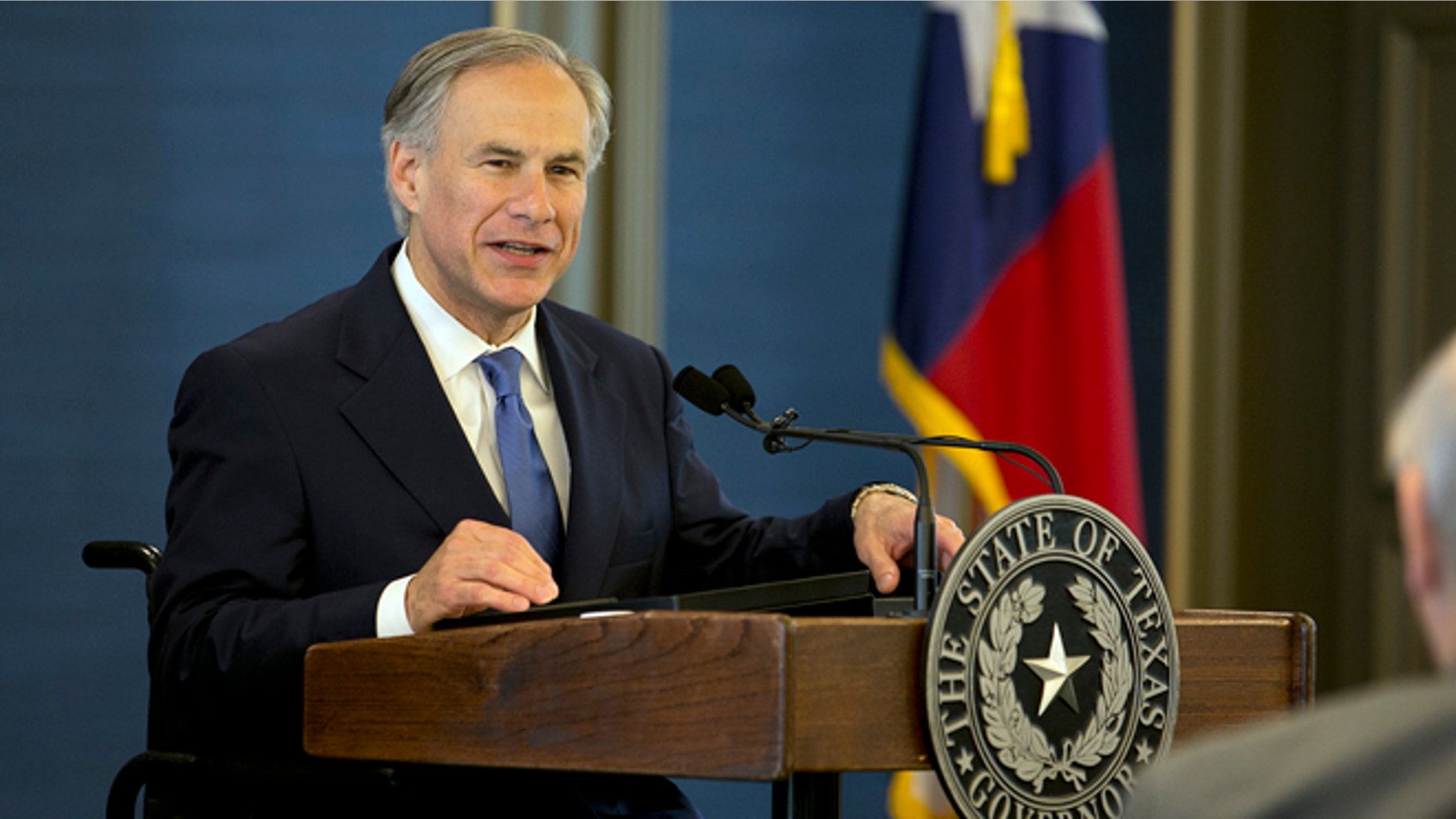 April 21, 2015: Texas Gov. Greg Abbott speaks in Austin.