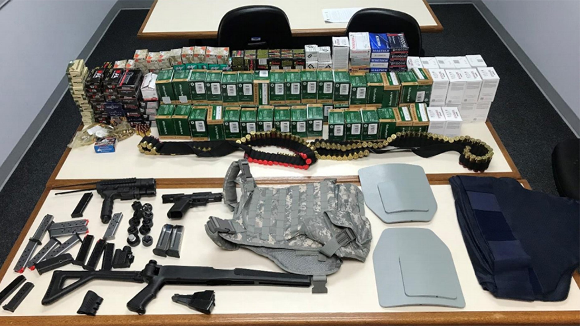The ammo stash found inside the home in Aberdeen, Md.