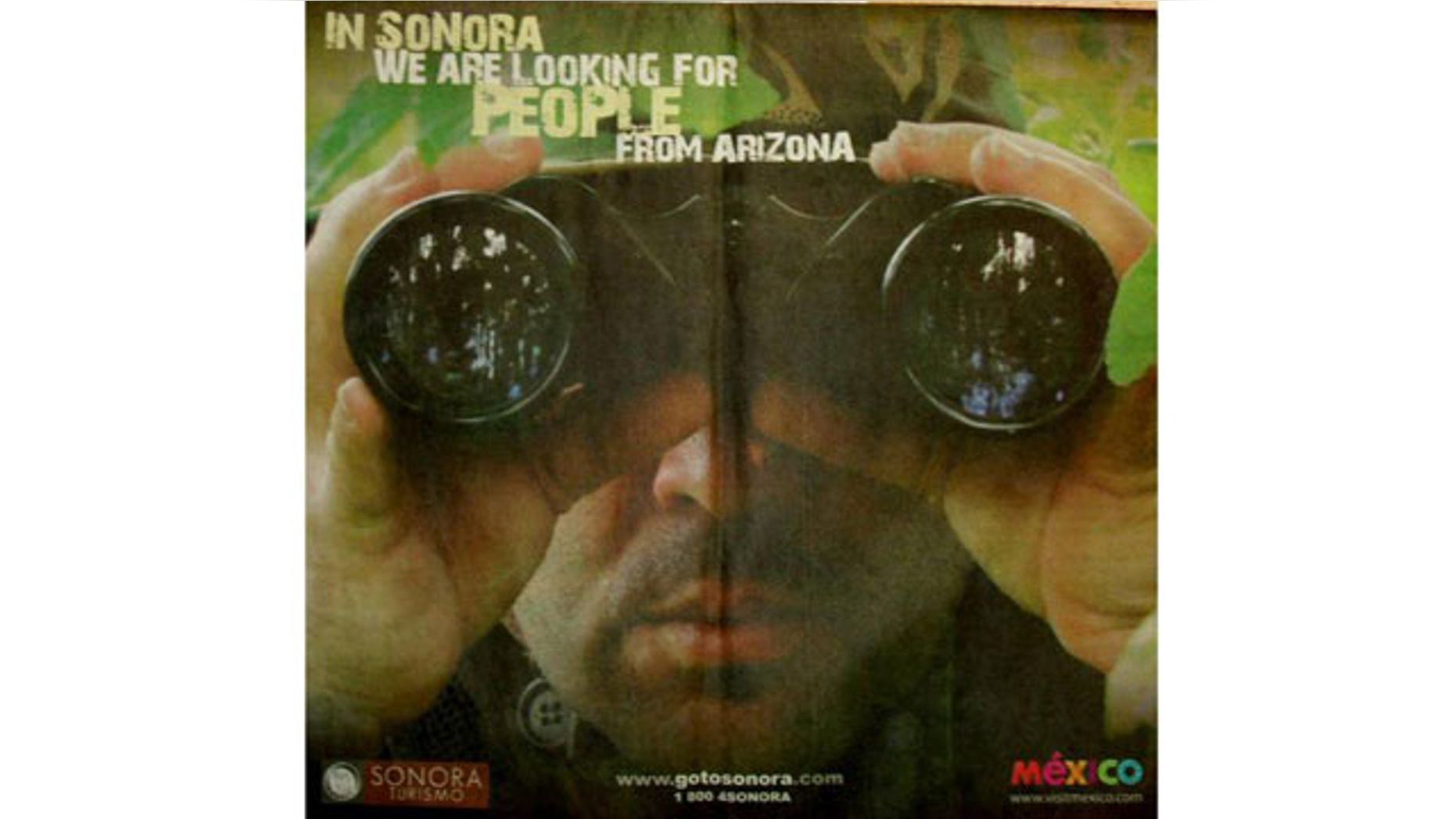 This half-page advertisement appeared Friday in the Arizona Republic, prompting Maricopa County Sheriff Joe Arpaio to call for a clarification. A second version that featured beachgoers and additional words -- "who want to have a great time" -- ran on Saturday.