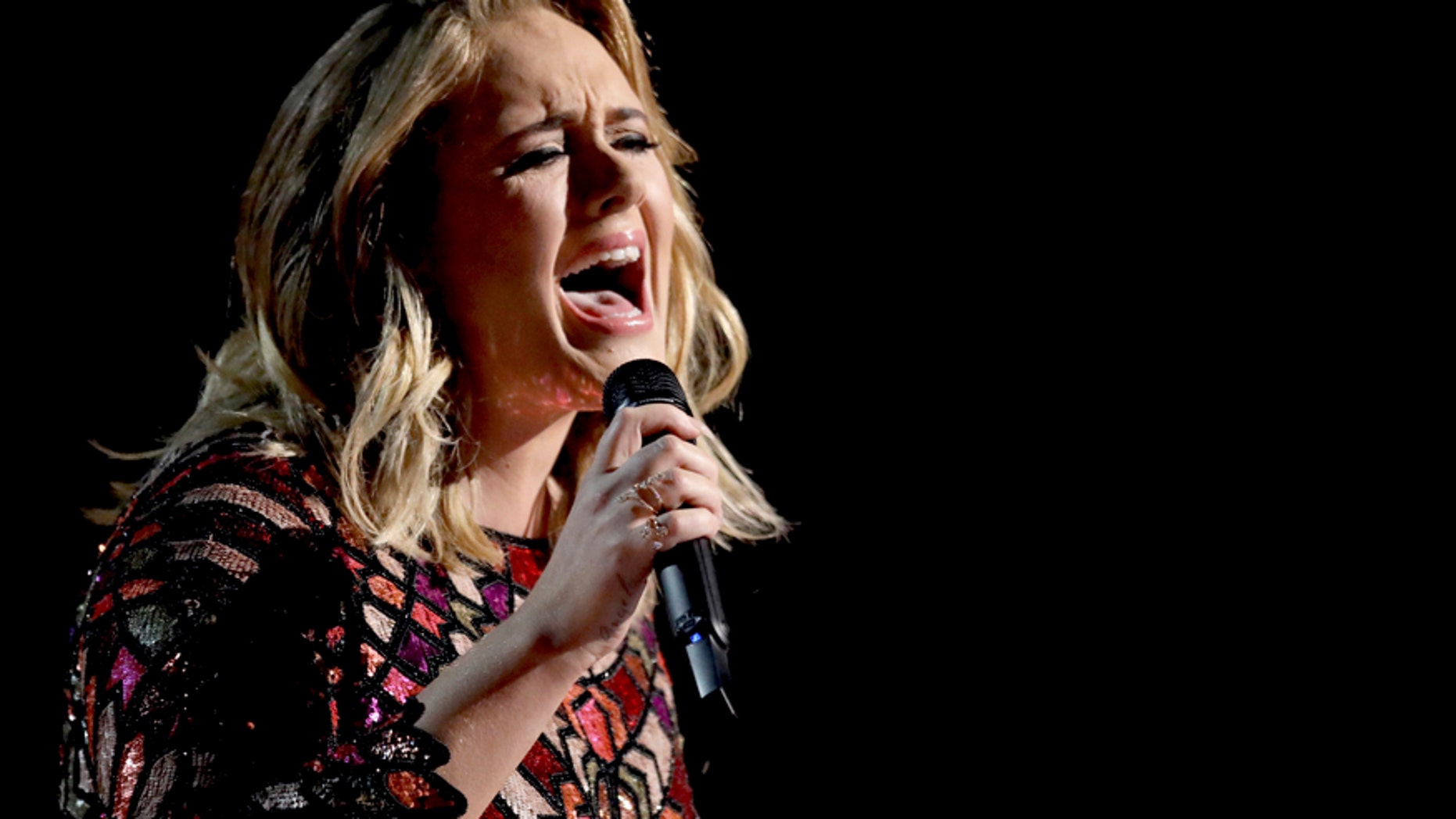 In this Feb. 12, 2017, file photo, Adele performs "Hello" at the 59th annual Grammy Awards in Los Angeles.
