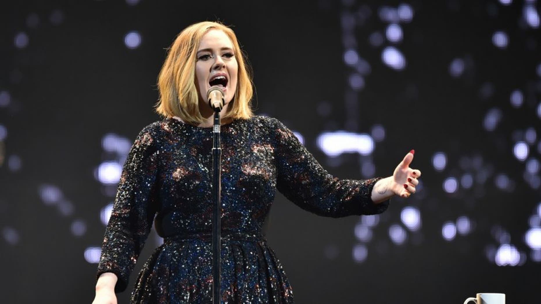 Adele performs on stage at the SSE Arena Belfast on February 29, 2016 in Belfast, Northern Ireland.