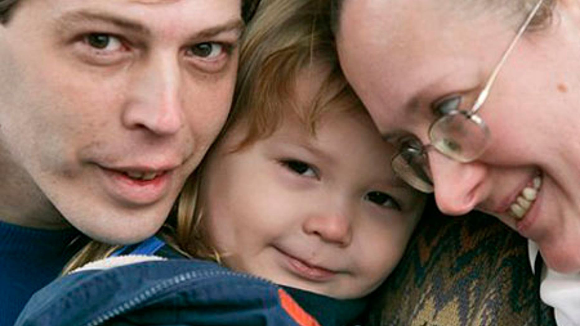 Dec. 16, 2008: Adolf Hitler Campbell, 3, poses in Easton, Pa., with his mother Deborah Campbell.